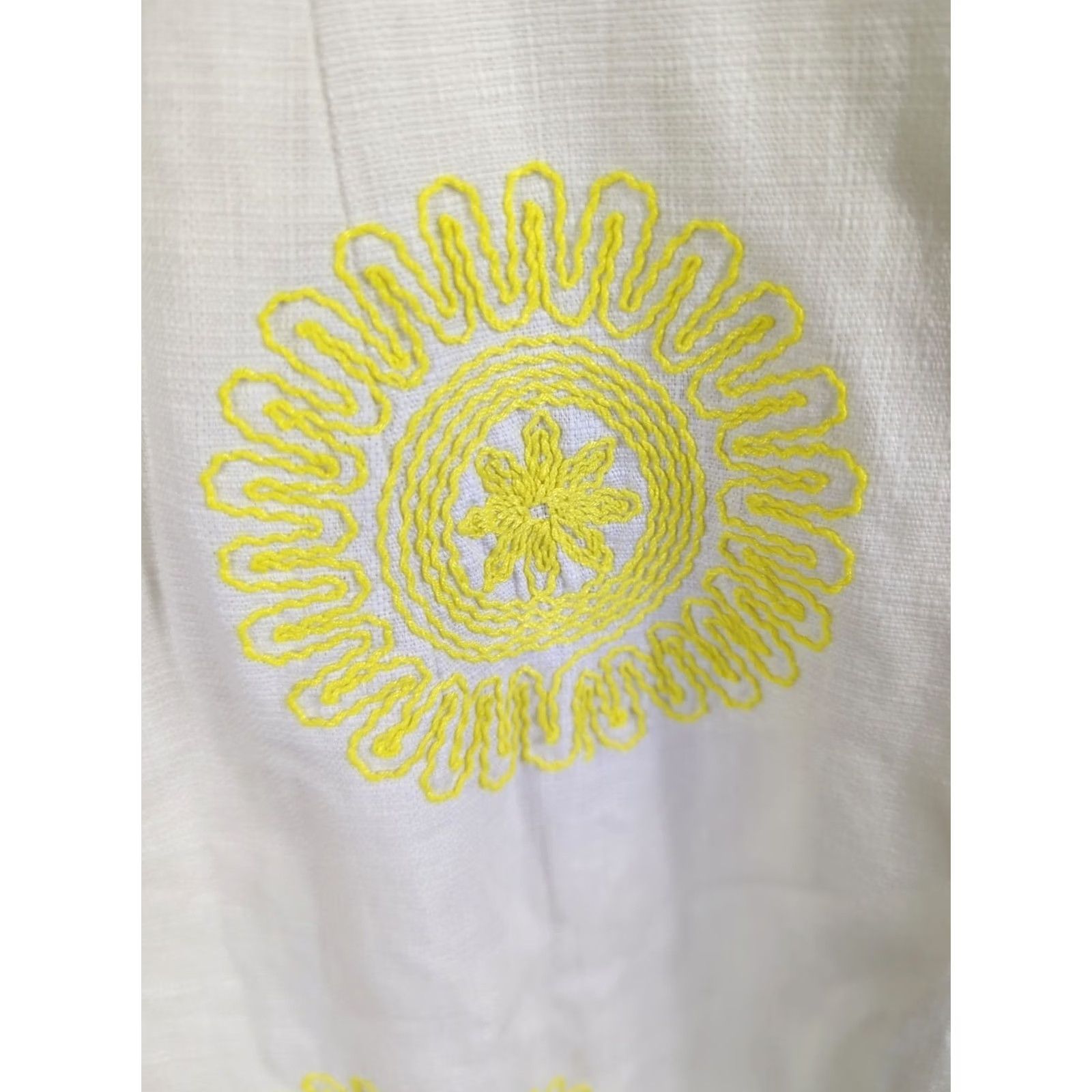 Boden Boden Sheath Dress womens Size 2 Petite sleeveless cotton zip embroidered White Yellow Size XS / US 0-2 / IT 36-38 - 7 Thumbnail