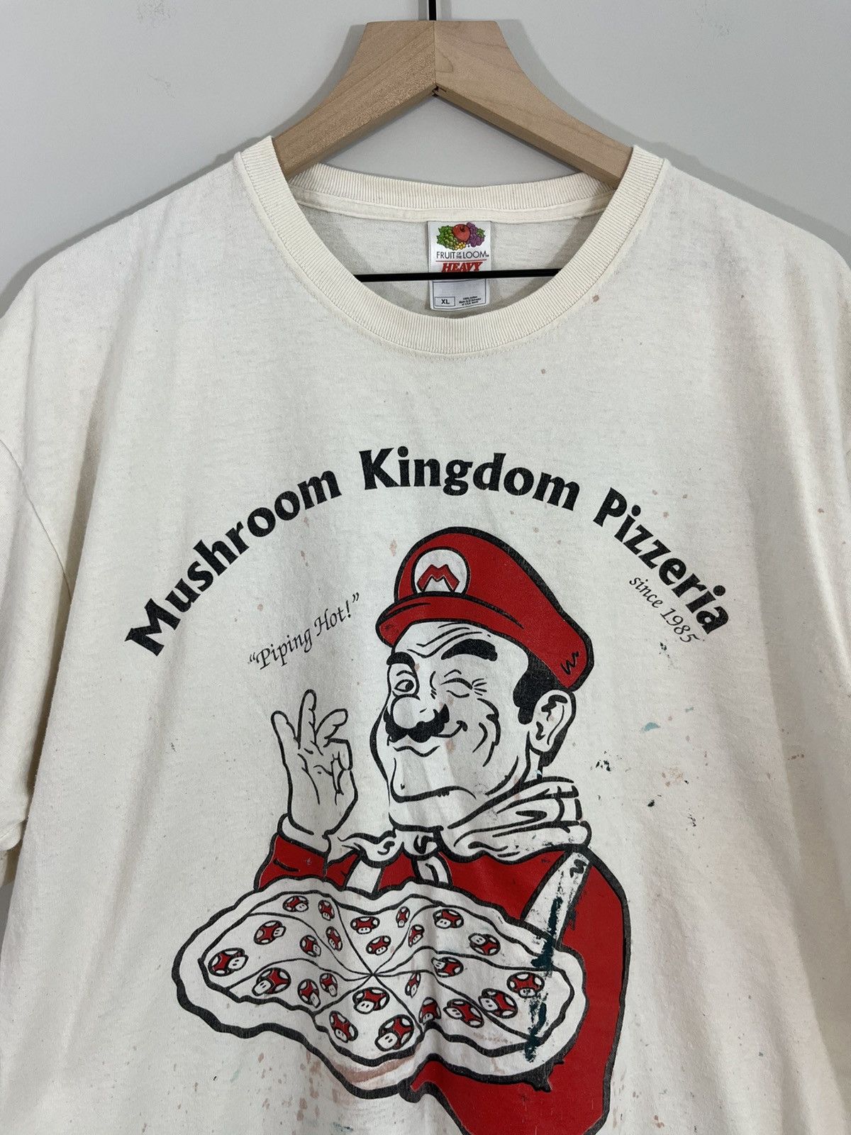 Vintage Super Mario Distressed Stained Pizzeria Tee Size US XL / EU 56 / 4 - 2 Thumbnail