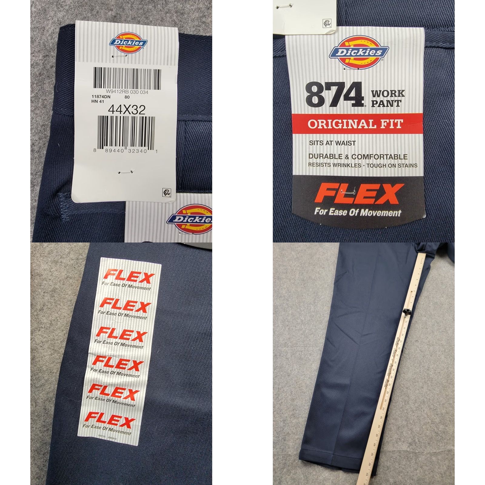 Dickies Dickies 874 Pants Mens 44x32 Blue Original Fit Work Pant Flex Slash Pockets Flat Front Size US 44 / EU 60 - 9 Thumbnail