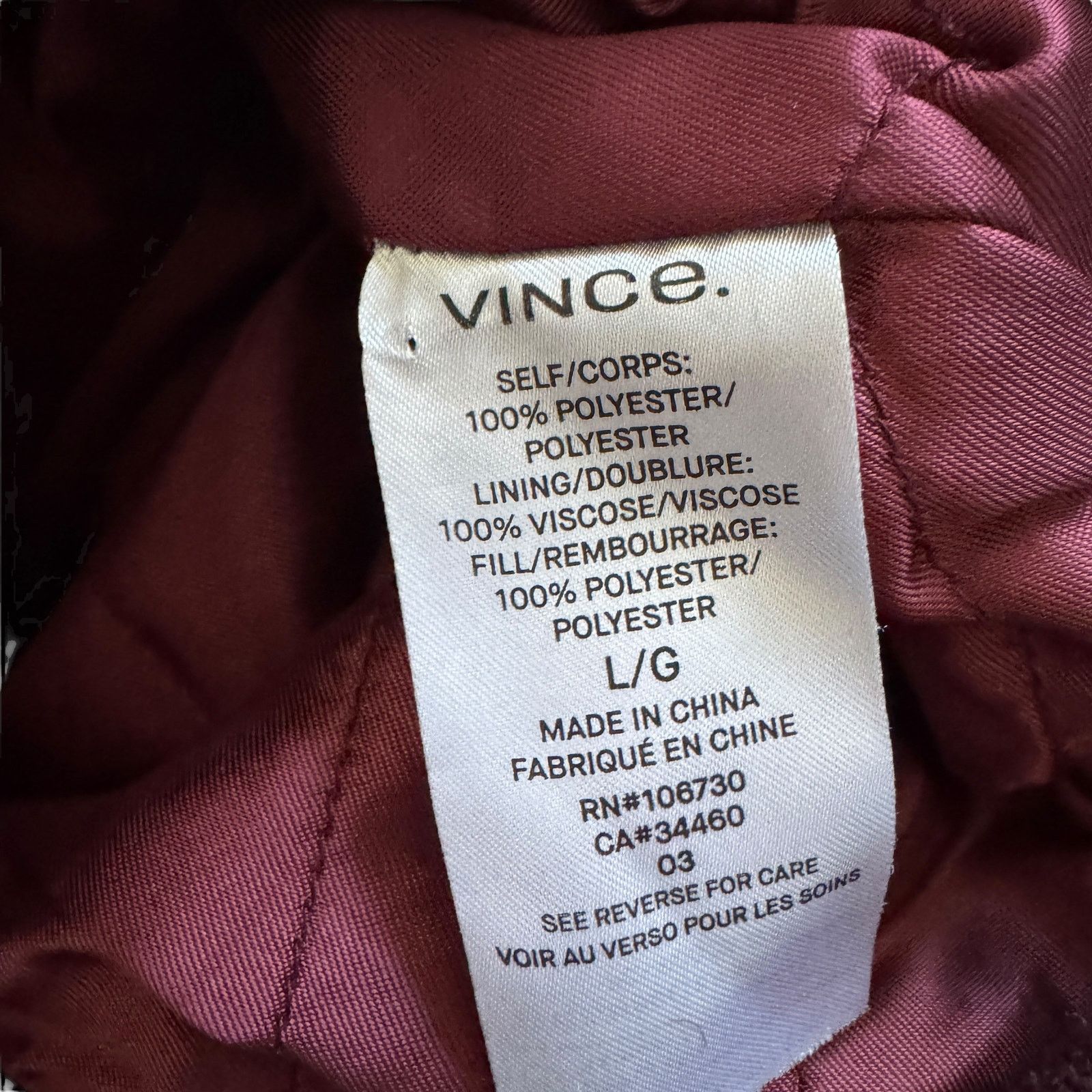 Vince Vince Satin Bomber Jacket Maroon Size US L / EU 52-54 / 3 - 10 Thumbnail
