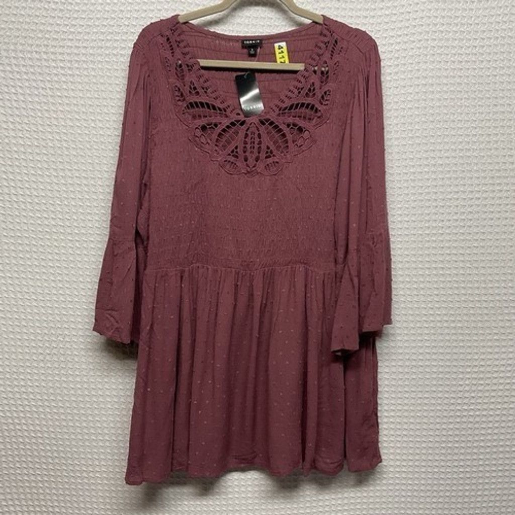 Torrid NWT Torrid Crinkle Bell Sleeve Lace Swiss Dots Tunic Women3X Size ONE SIZE - 6 Thumbnail