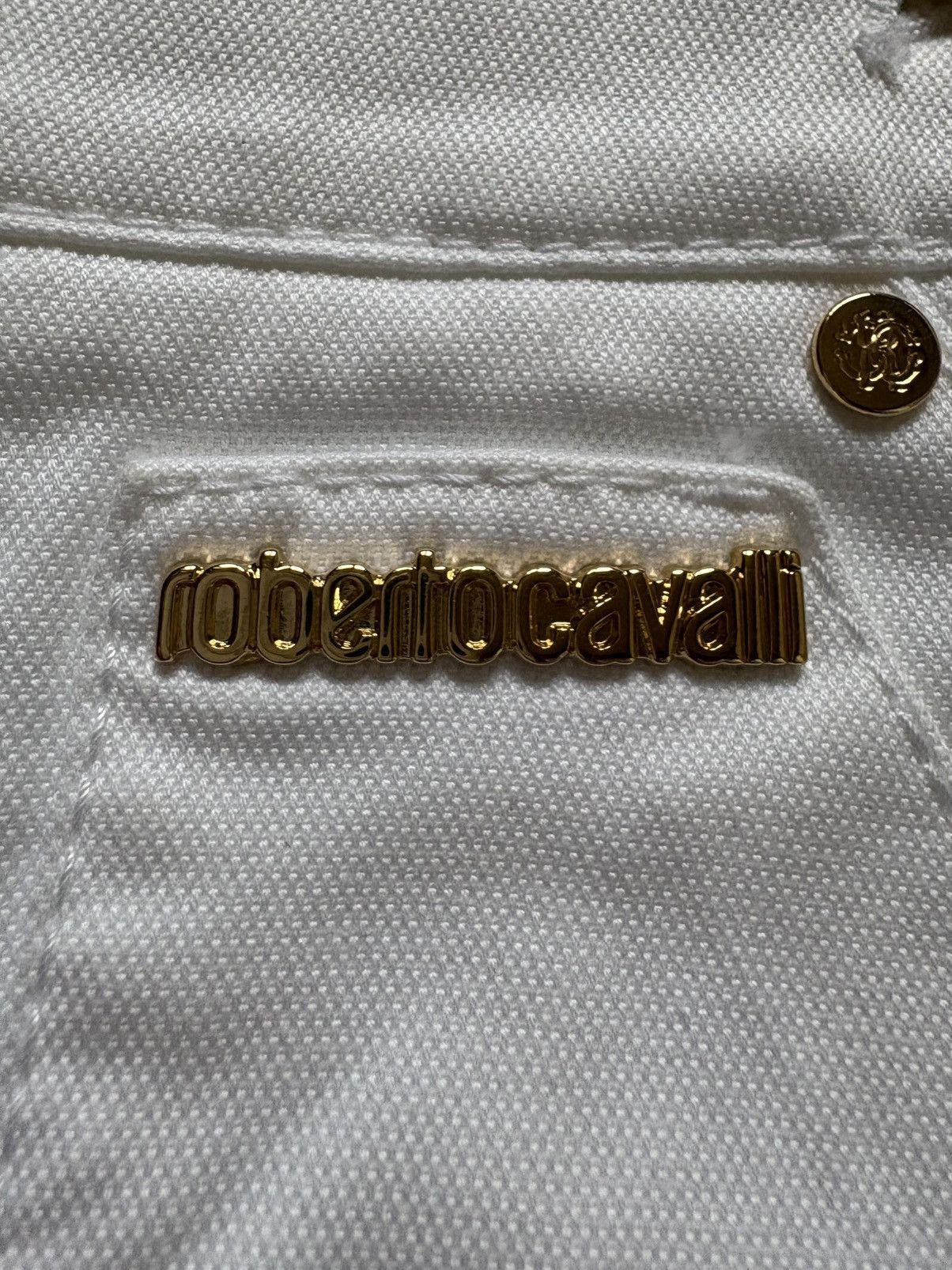 Roberto Cavalli Vintage Roberto Cavalli Luxury Women’s White Flared Pants Size 27" / US 4 / IT 40 - 8 Thumbnail