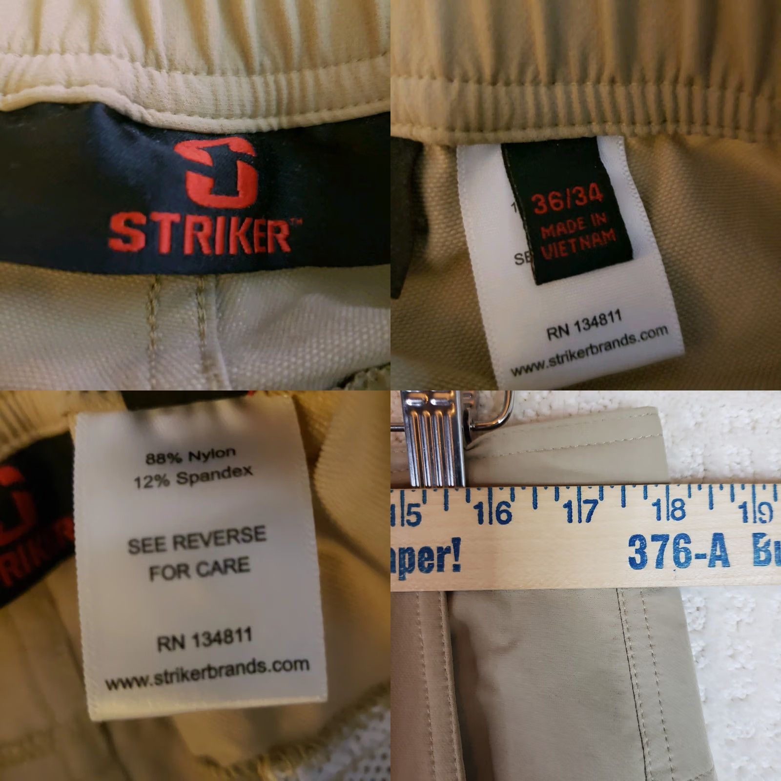 Vintage Stryker Convertible Pants Men 36x34 Khaki Beige Nylon Spandex Fishing Cargo Convertible Pockets Regular Straight 36 Waist Mens Size US 36 / EU 52 - 11 Thumbnail