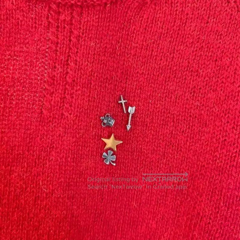 Yves Saint Laurent YSL Red Wool Long Sleeve Knit Sweater . Size S / US 4 / IT 40 - 5 Thumbnail