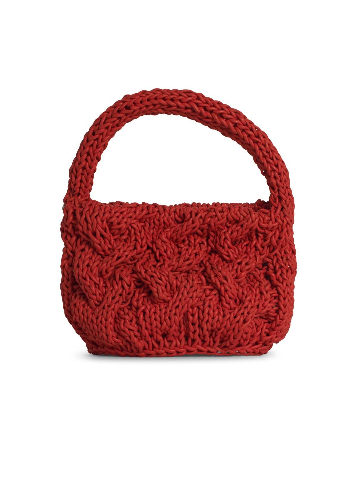 JW ANDERSON 'Knit' Orange Leather Bag