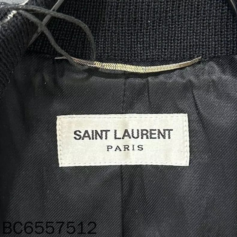 Saint Laurent Paris Classic Black and White Varsity Jacket-2507 Size S / US 4 / IT 40 - 4 Thumbnail