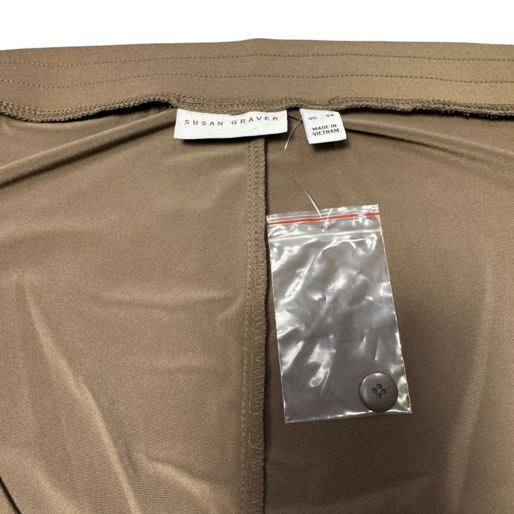 Other New Susan Graver Liquid Knit Regular Slim Leg Ankle Tan Pan Size 42" / US 20 - 9 Thumbnail