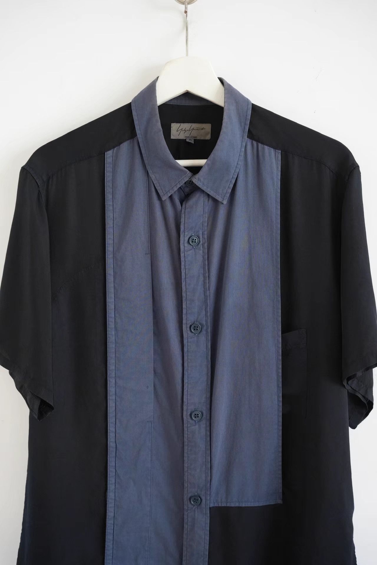 Yohji Yamamoto Yohji Yamamoto 11ss Cupro Panel Short Sleeve Shirt K4 Size US L / EU 52-54 / 3 - 3 Thumbnail