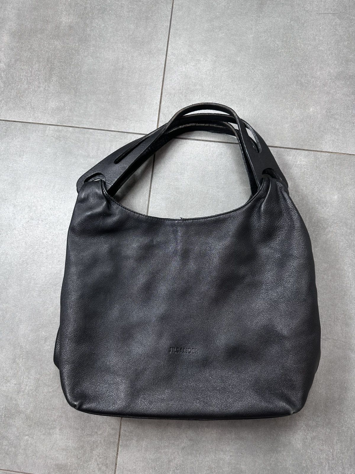 Jil Sander Vintage 00s Black Leather Hand Bag