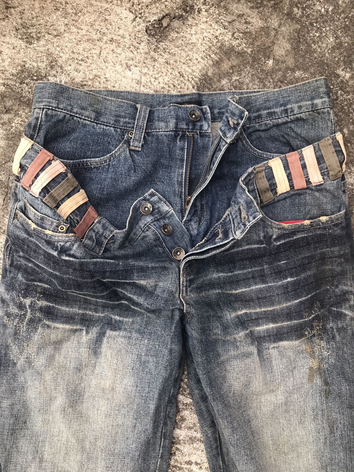 If Six Was Nine × Japanese Brand Browny Double Waisted Blue Washed Size US 33 - 6 Thumbnail
