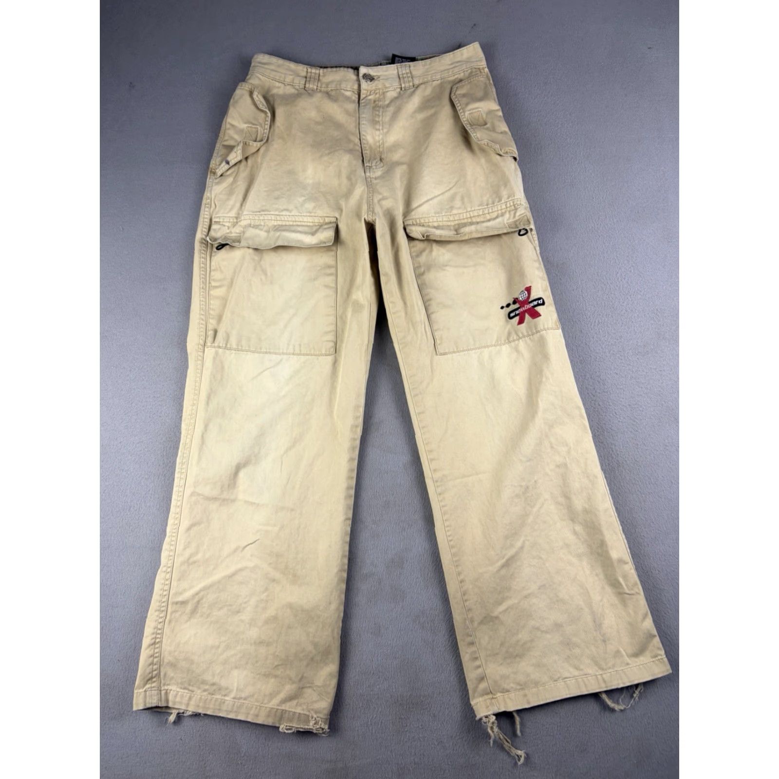 Vintage VINTAGE X Games Snowboard Cargo Pants Size 28x27 Beige Baggy Fit Men’s 28 Inseam 27 Flat Front Cotton cargo pants Y2k Size US 28 / EU 44 - 2 Thumbnail