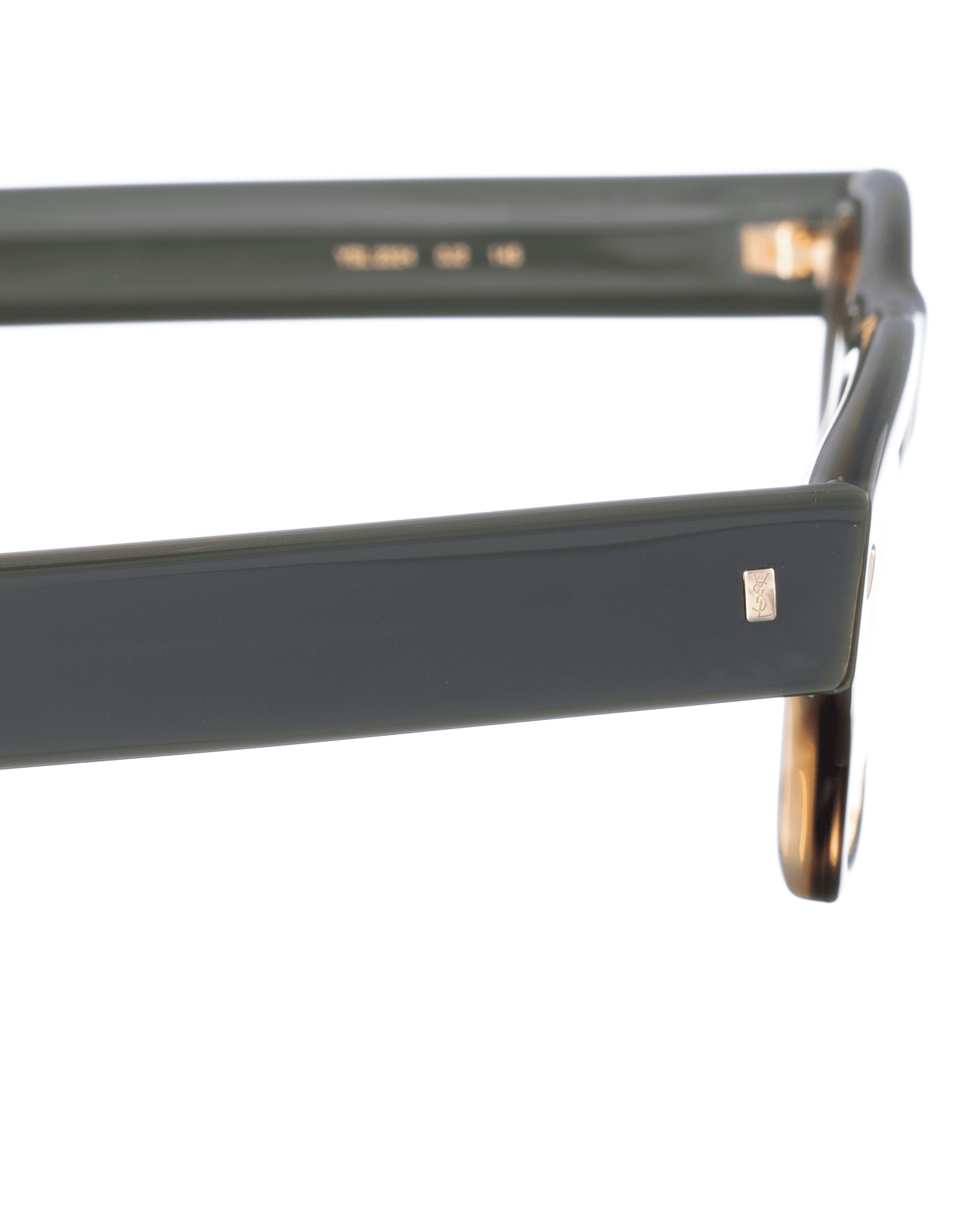 Saint Laurent Paris Yves Saint Laurent 00s Half Brown Havana and Green Glasses Size ONE SIZE - 3 Thumbnail