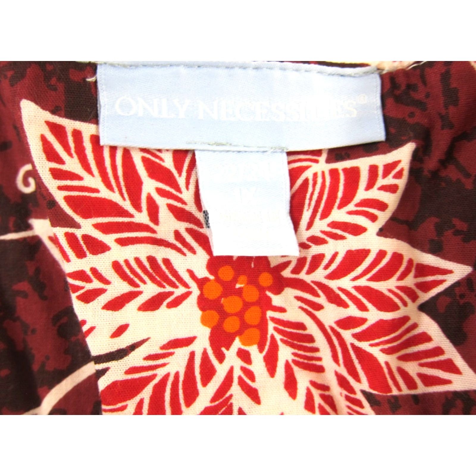 Vintage Only Necessities 100% Cotton Red Floral Pocket Long Maxi Dress Plus 22/24 Size 3XL / US 20-22 - 4 Thumbnail