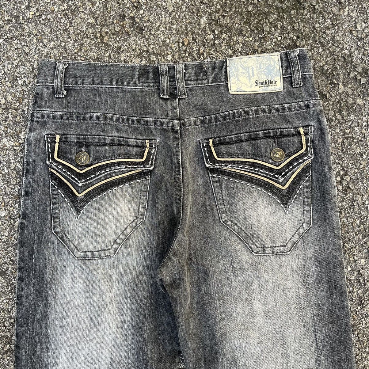 Southpole Y2K Southpole Baggy Faded Balck Jeans Flare Wide Leg Denim Size US 36 / EU 52 - 10 Thumbnail