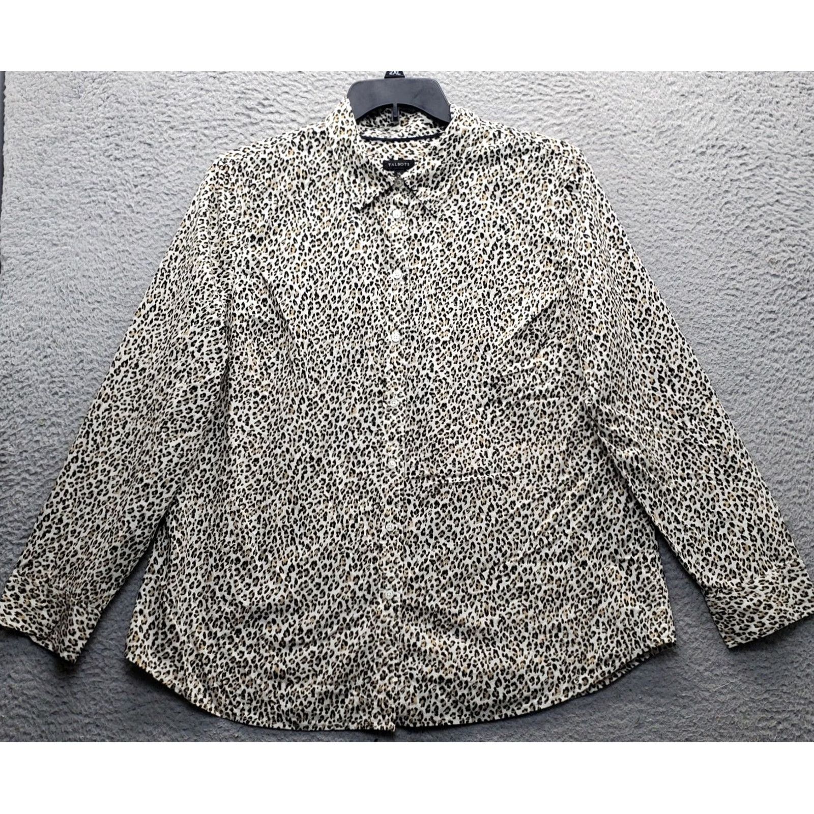 Talbots Talbots Shirt Womens XL Multi Leopard Print Regular Long Sleeve Collar Button-Up Size XL / US 12-14 / IT 48-50 - 2 Thumbnail