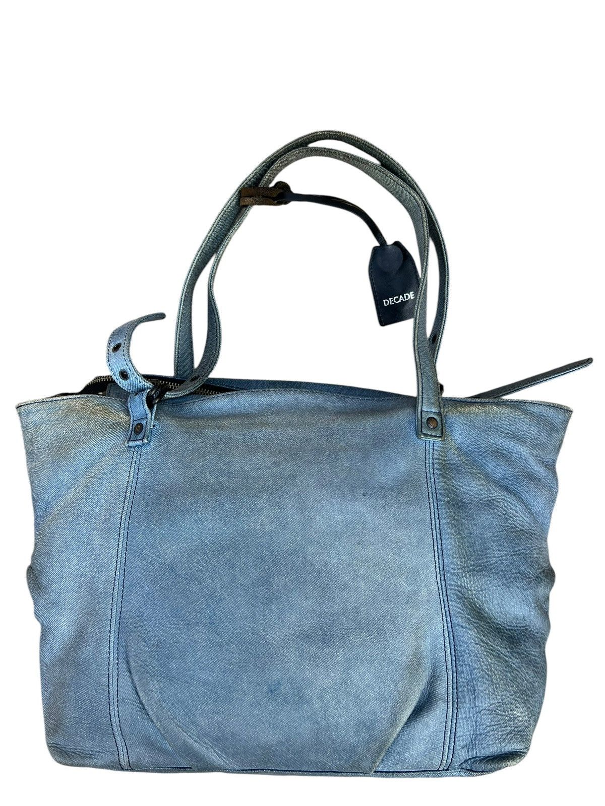 Leather DECADE Japan Distress Dirty Patina Leather Bag Tote Size ONE SIZE - 9 Thumbnail