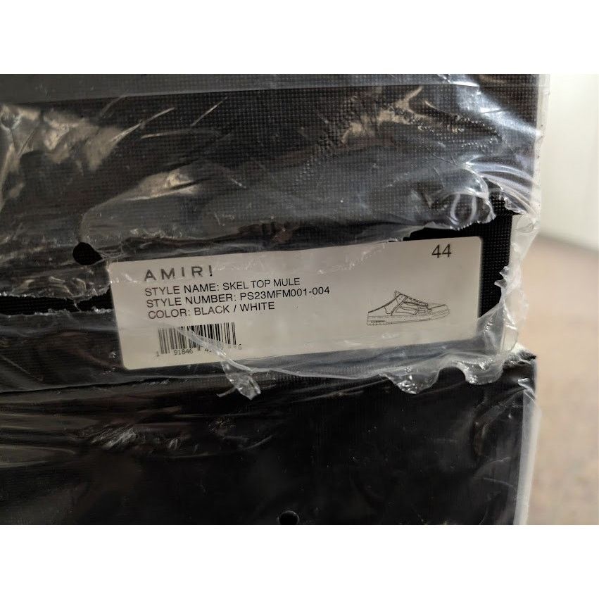 Amiri o1rshd1 Q:2 / Skel Low Top Mule Sneakers in Black / White Size US 11 / EU 44 - 24 Thumbnail
