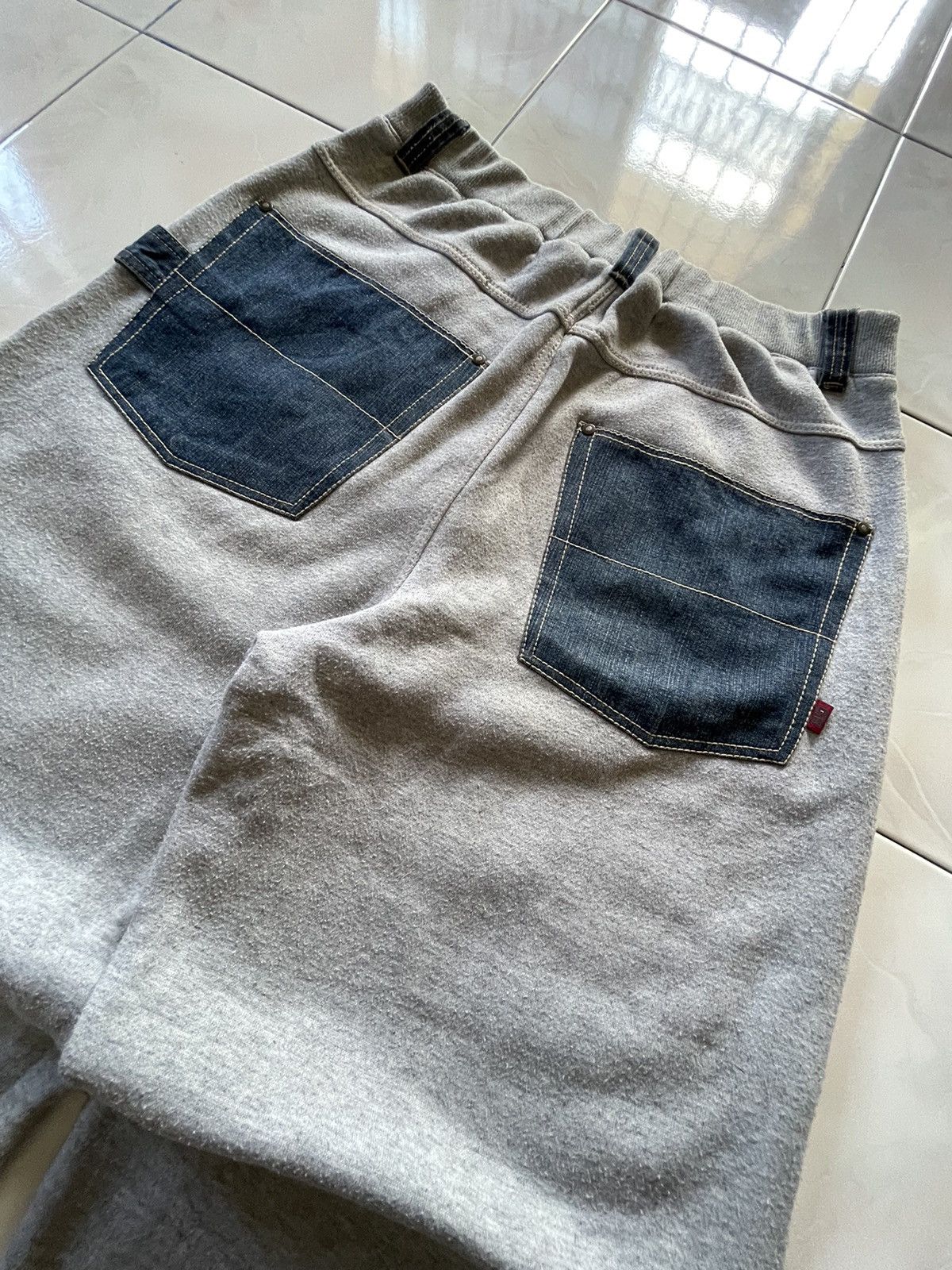 GB × Japanese Brand × Marithe + Francois Girbaud GB Baggy Hybrid Denim Sweat Muddy Wash Jeans Size US 34 / EU 50 - 14 Thumbnail