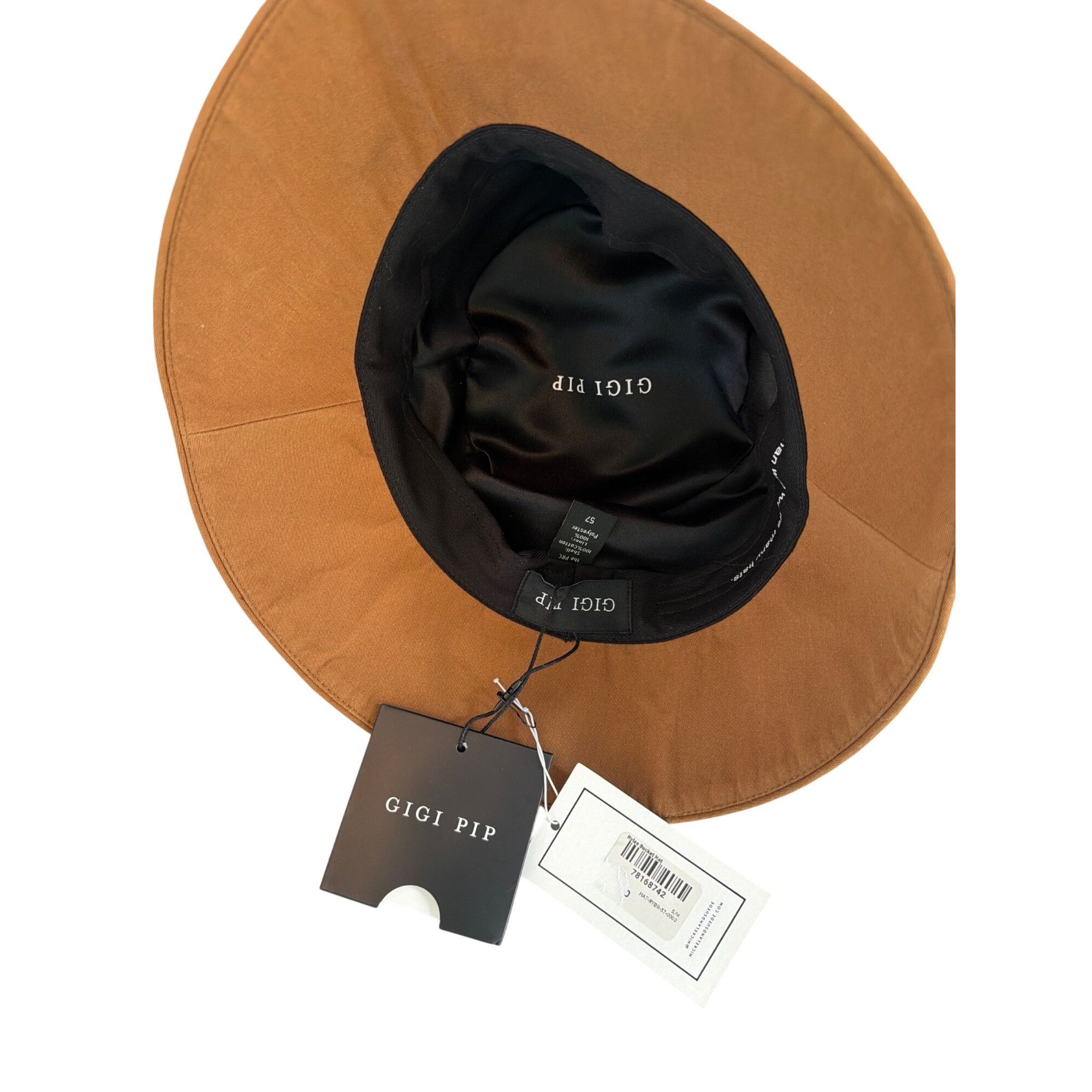 Other NWT Gigi Pip Brown Rylee Bucket Hat S/M 57 MSRP$64.00 Size ONE SIZE - 8 Thumbnail