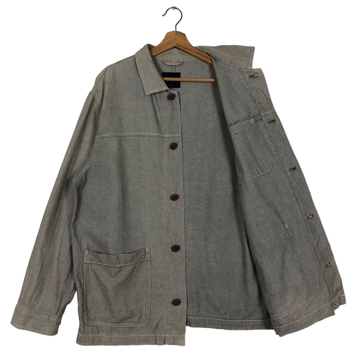 Japanese Brand 🔥90’s Hickory Chore Jacket Work Uniqlo Made in Japan Size US L / EU 52-54 / 3 - 8 Thumbnail