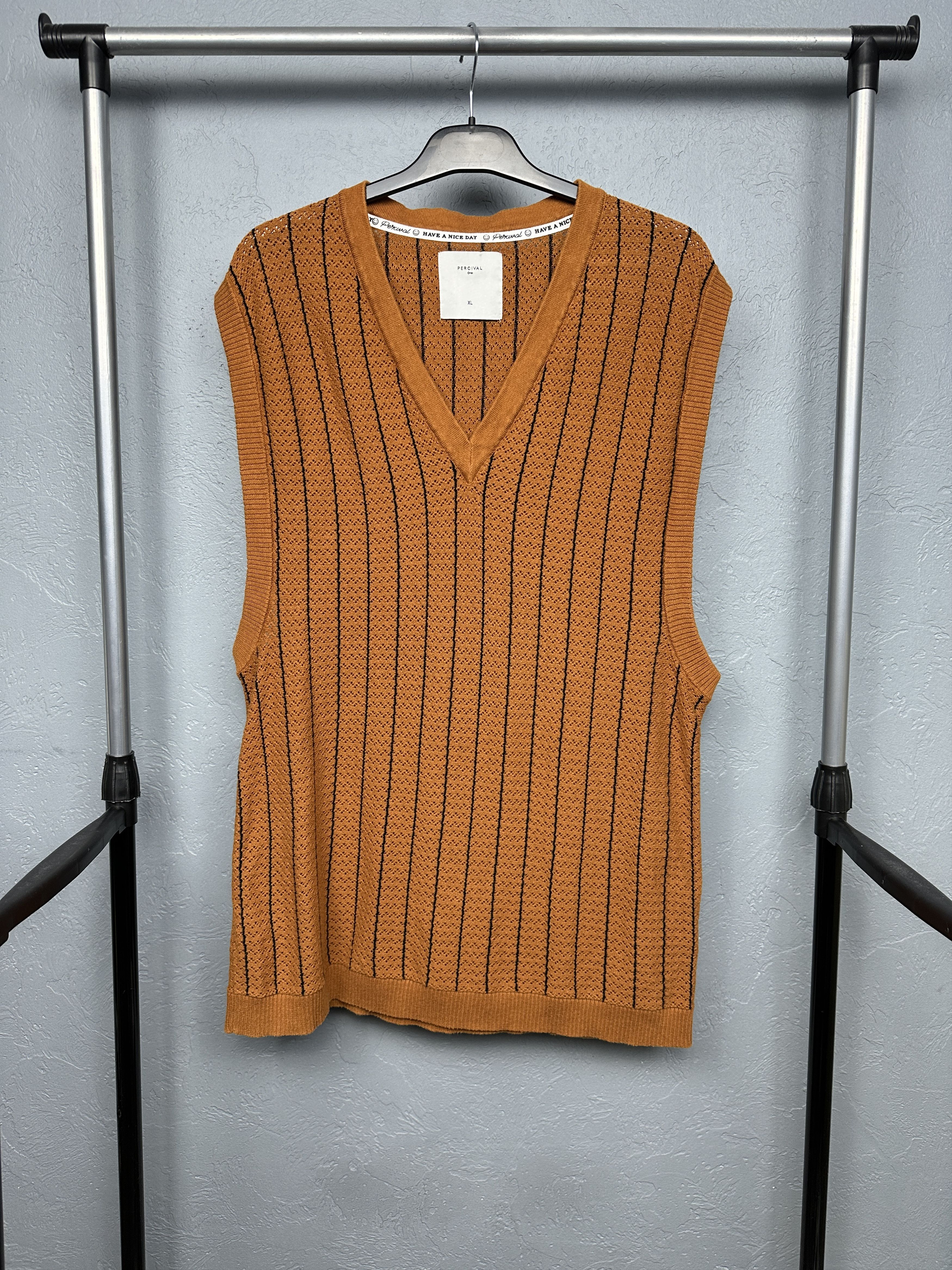 Percival Percival Mens Knit Vest Sweater Jumper Size US XL / EU 56 / 4 - 1 Thumbnail