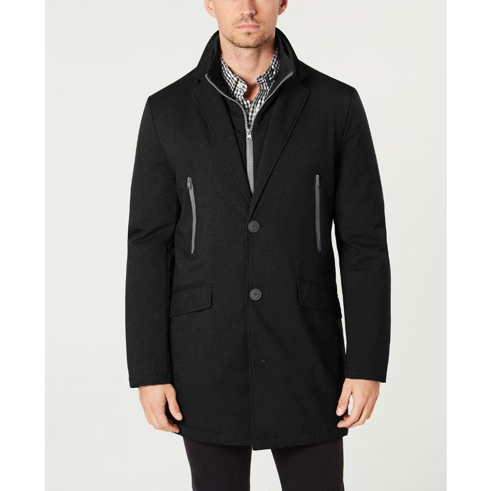 Tommy Hilfiger Tommy Hilfiger Black Pockets Modern Fit Robert Raincoat 40R Size US M / EU 48-50 / 2 - 1 Thumbnail
