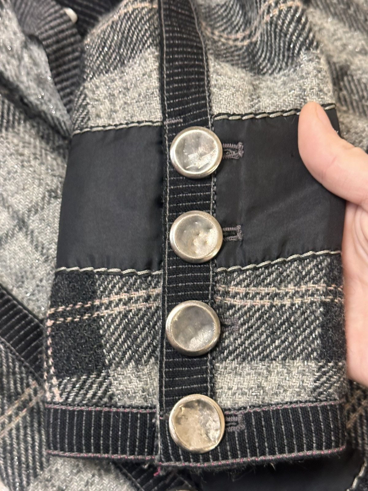 Marithe + Francois Girbaud 🔥 Marithe Francois Girbaud Wool Coat Jacket Check Pattern Size M / US 6-8 / IT 42-44 - 17 Thumbnail