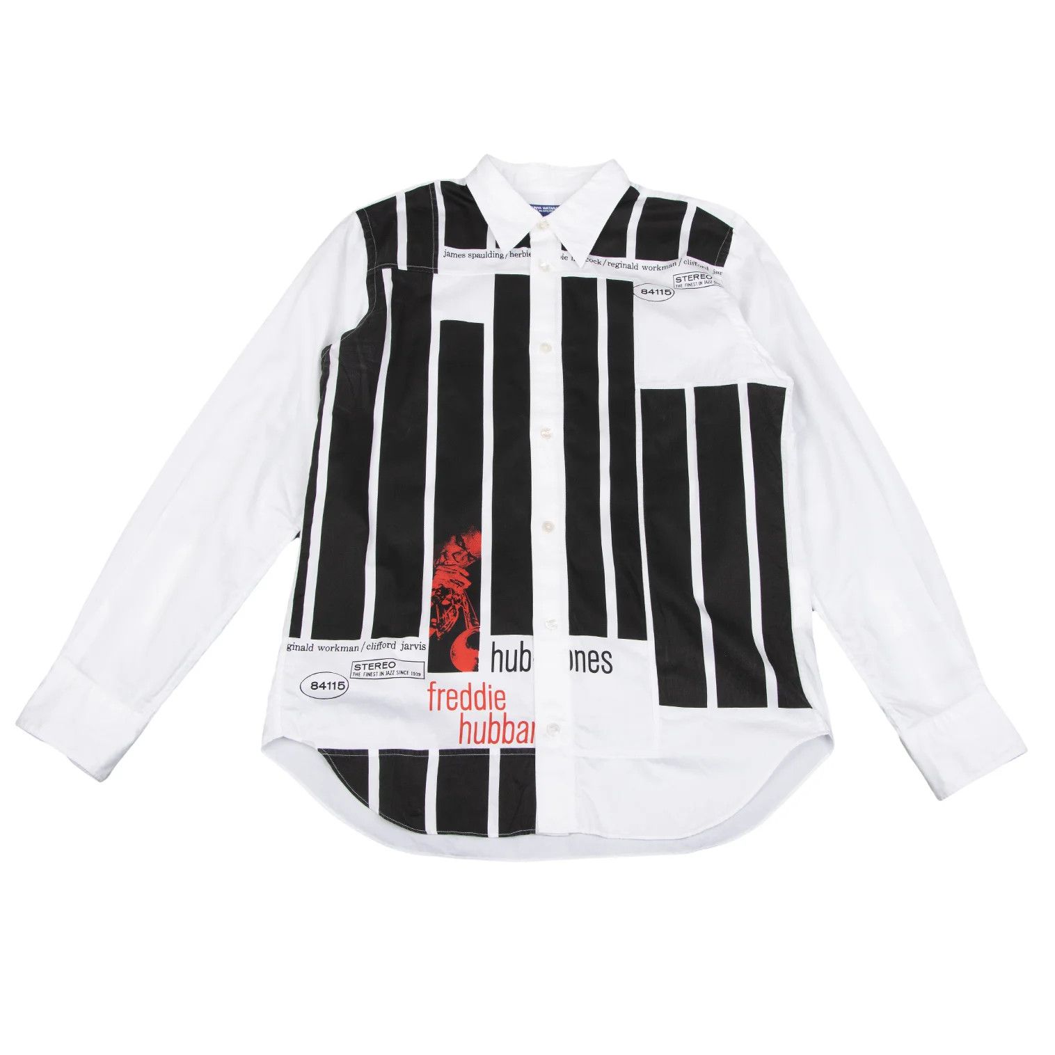 Junya Watanabe Jazz Label Print Long Sleeve Shirt in Black and White Size US M / EU 48-50 / 2 - 1 Thumbnail