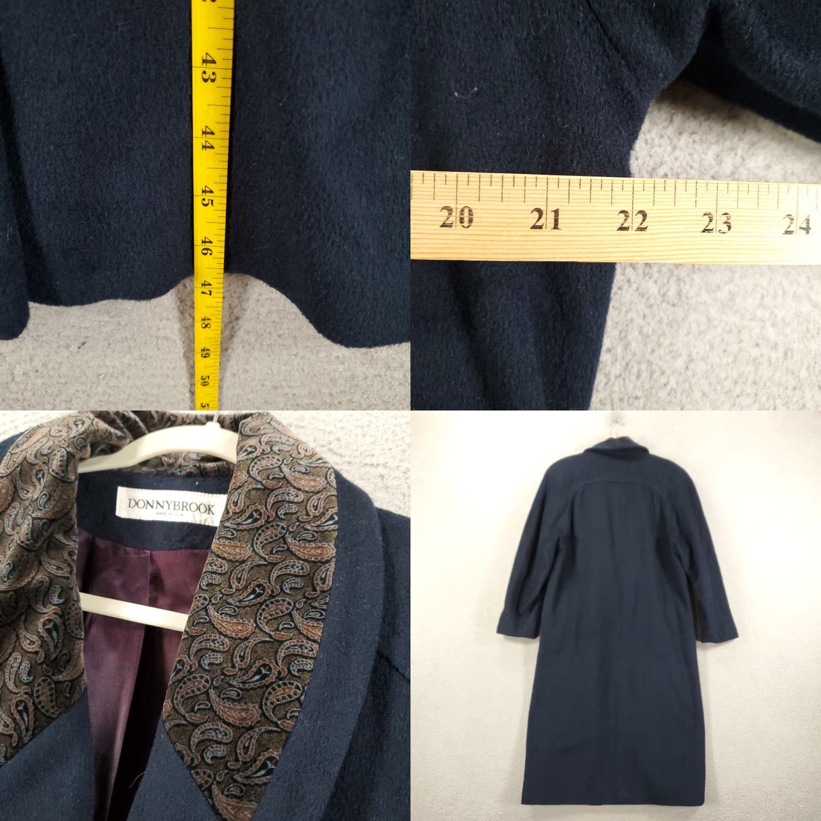 Vintage VINTAGE Donnybrook Trench Coat Womens 8 Navy Longline Button Up Wool Blue Lined USA Made Coat Womens Size M / US 6-8 / IT 42-44 - 8 Thumbnail