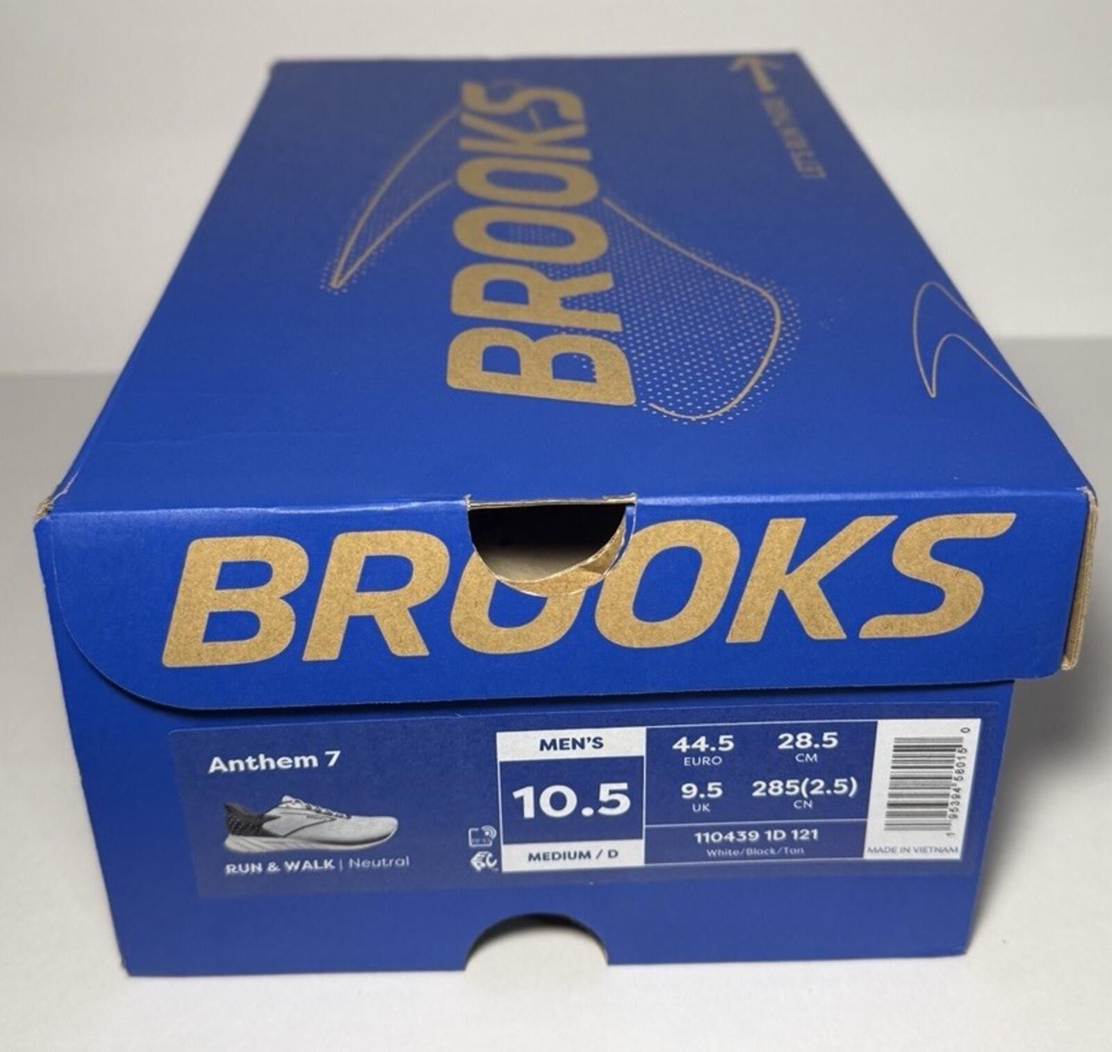 Brooks Brooks Anthem 7 Men's Sneaker White/ Black/ Tan Size 10.5 D Size US 10.5 / EU 43-44 - 6 Thumbnail