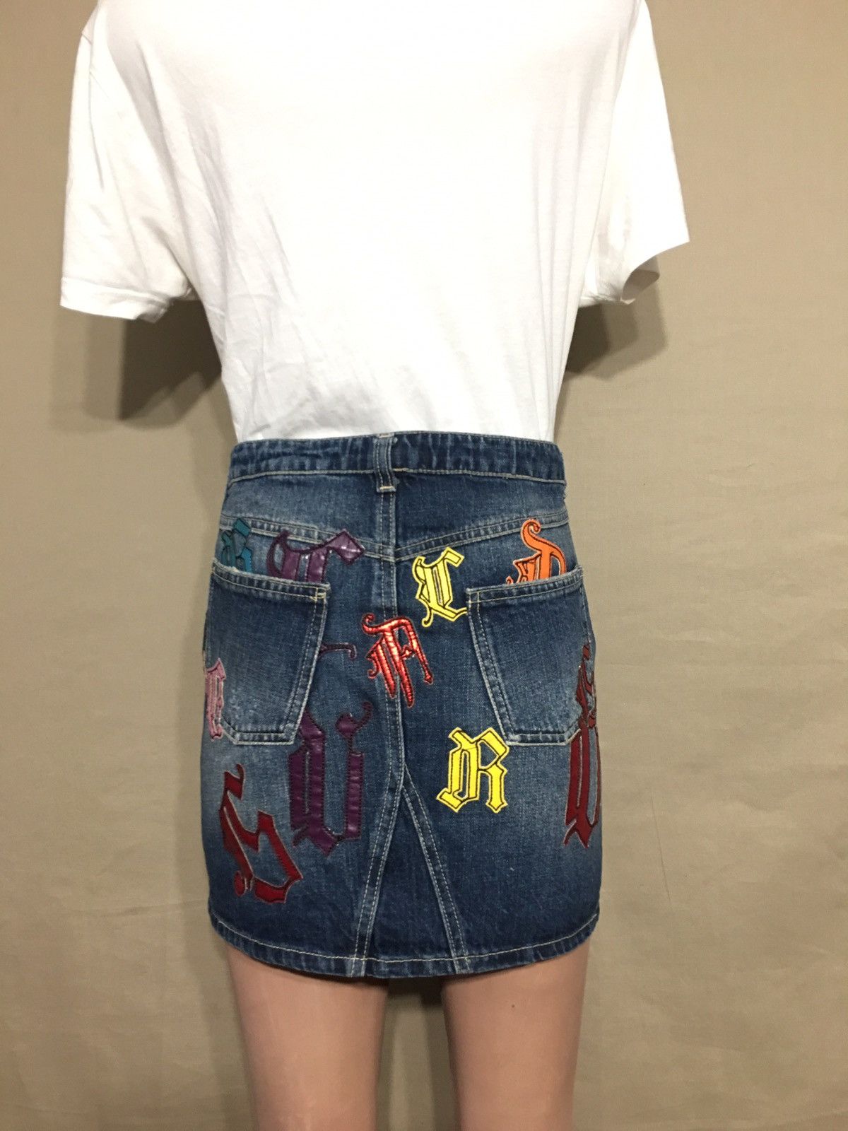 Versace × Versace Jeans Couture VERSACE Jeans Couture Denim Blue Designer Mini Skirt Size 32" / US 10 / IT 46 - 6 Thumbnail