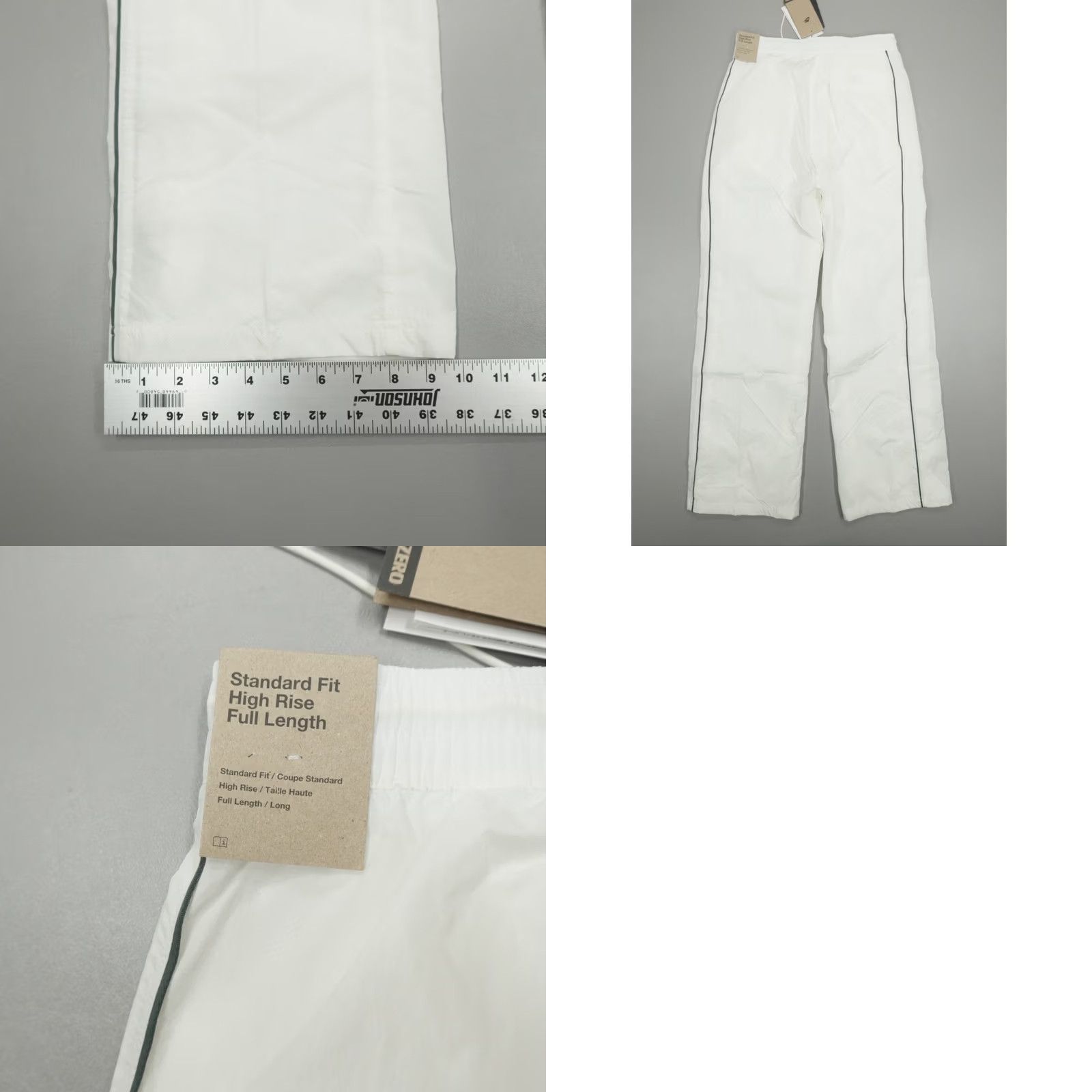 Nike NIKE Windrunner Beige High-Waisted Woven Pants Women's S Regular Wide-Leg Open-Hem 40 SPF Knit Nylon Pockets Size 28" / US 6 / IT 42 - 8 Thumbnail