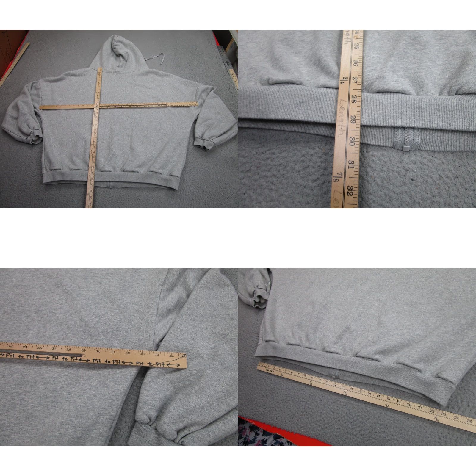 Vintage Popflex Hoodie 3X Gray Zip Full Zip Oversized Sweatshirt - Lightweight, Fleece, Activewear, Athleisure, Relaxed Womens, Plus Size, Casual, Streetwear Size XXL / US 16-18 / IT 52-54 - 8 Thumbnail