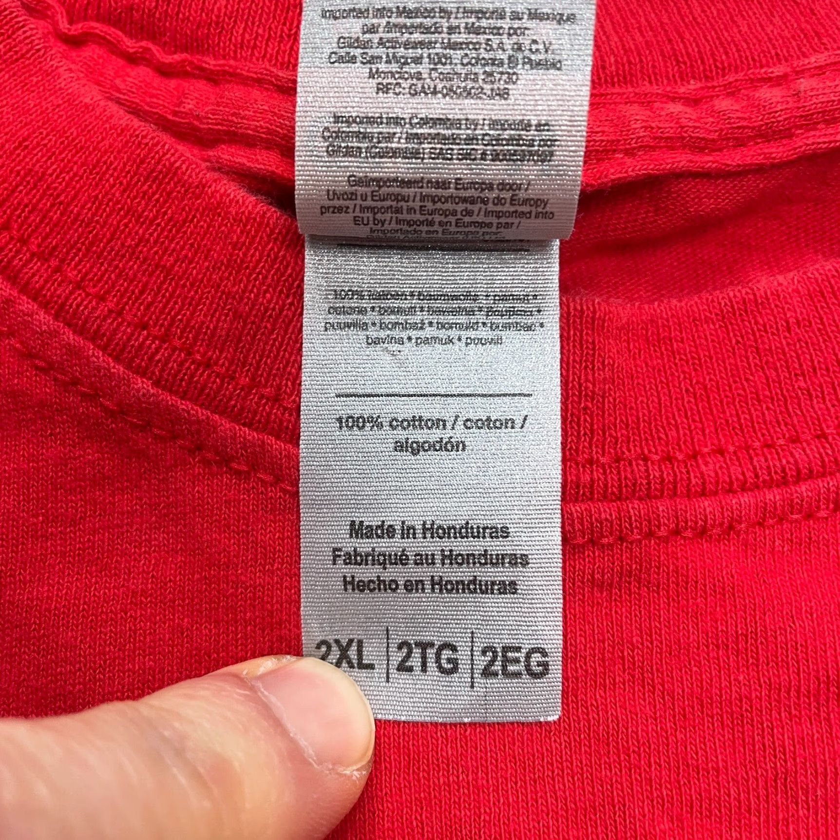 Gildan Gildan Heavy Cotton Shirt Mens 2XL Red Tee Logo Crew Neck Short Sleeve T-Shirt Size US XXL / EU 58 / 5 - 4 Thumbnail