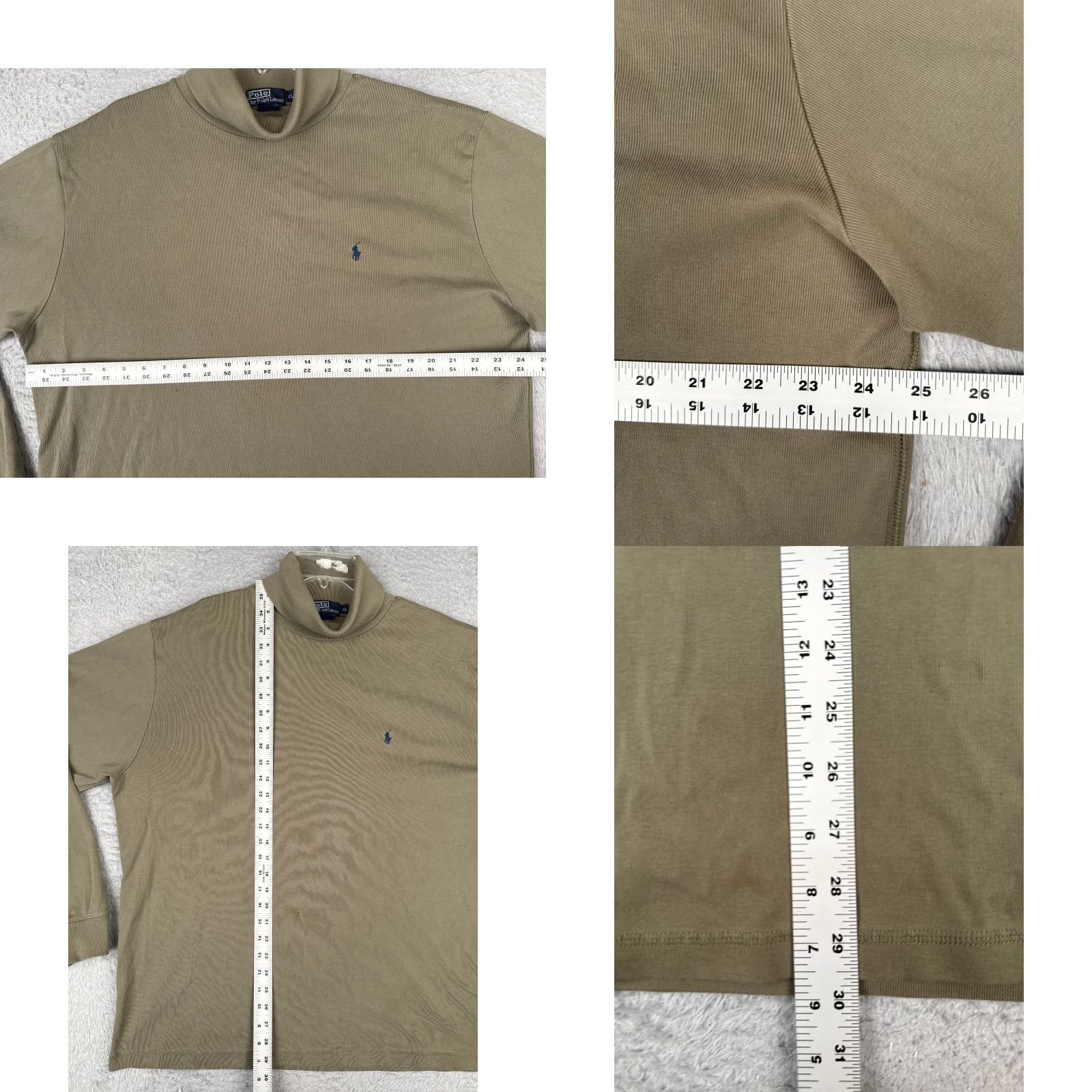 Ralph Lauren VINTAGE Ralph Lauren Shirt Men XL Green Cotton Knit Turtle Neck Logo Embroidered Size US XL / EU 56 / 4 - 8 Thumbnail