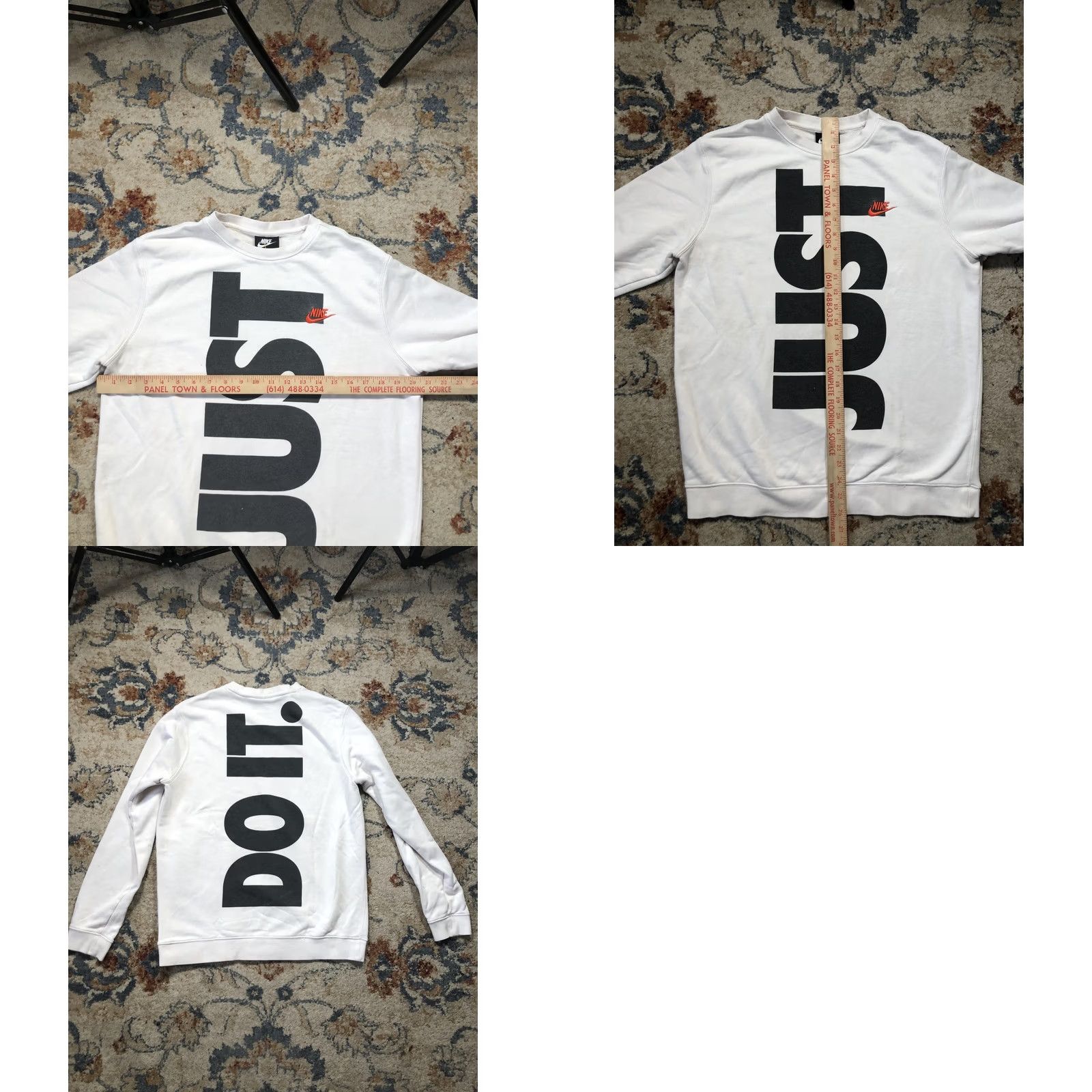 Nike Nike Sweatshirt Mens Medium White Just Do It Crewneck Pullover Black Swoosh Logo Size US M / EU 48-50 / 2 - 8 Thumbnail