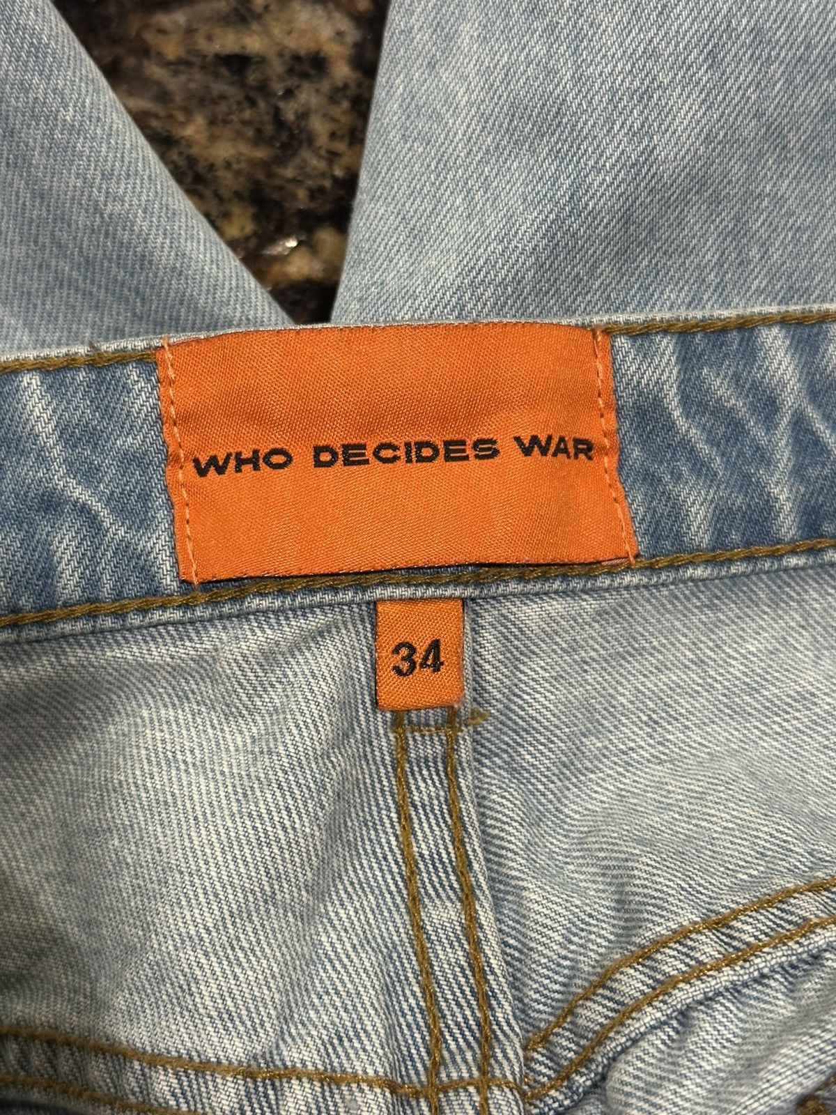 Who Decides War Who Decides War Yellow Sun Floral Patches Blue Denim Jeans Size US 34 / EU 50 - 10 Thumbnail