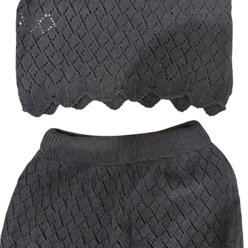 Shein Women's Two Piece Midi Skirt and Crop Top in Black, Size S Size 27" / US 4 / IT 40 - 2 Thumbnail