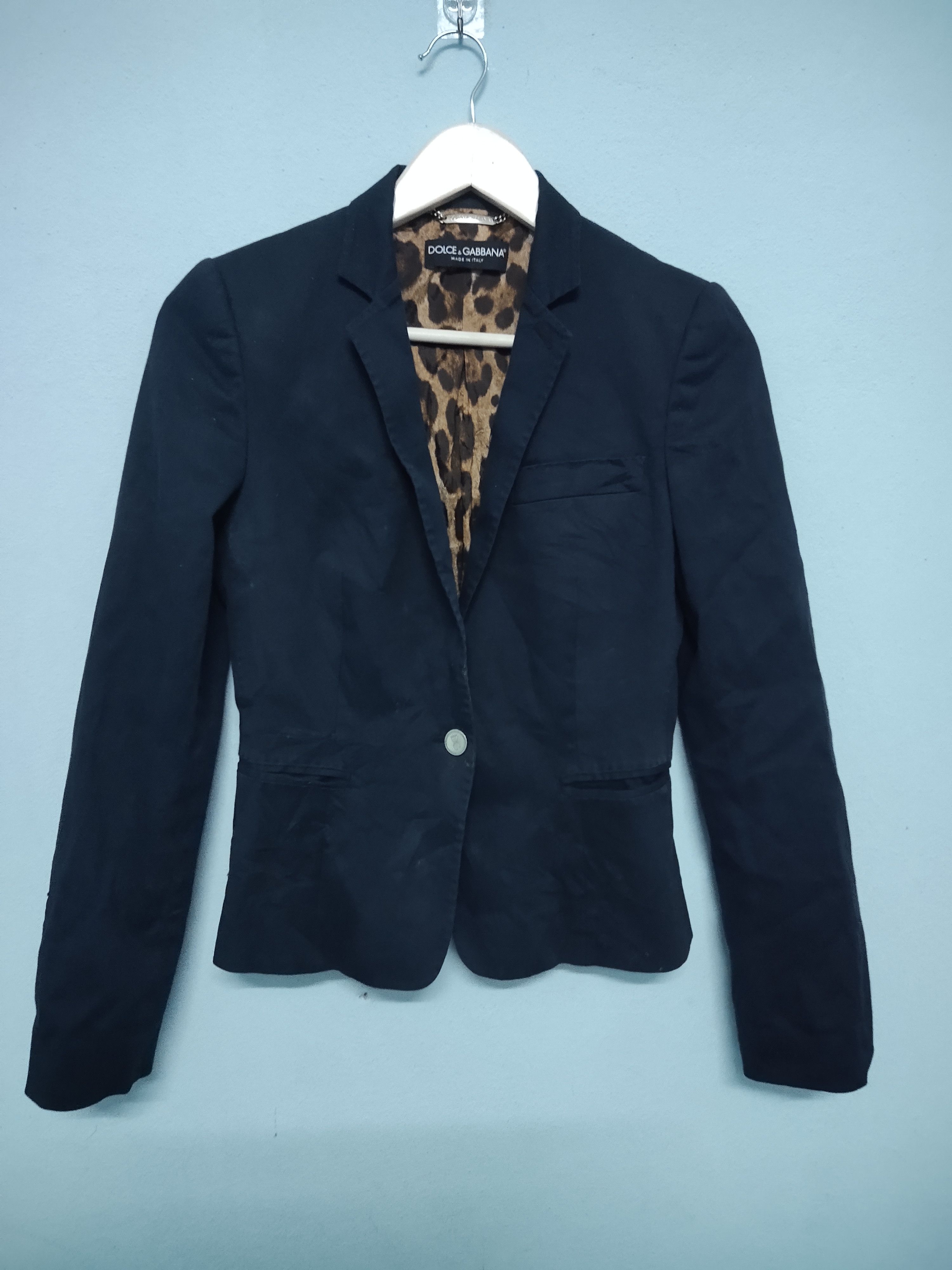 Dolce & Gabbana × Vintage Dolce & Gabbana Velour Leopard Blazer Size XS / US 0-2 / IT 36-38 - 1 Thumbnail