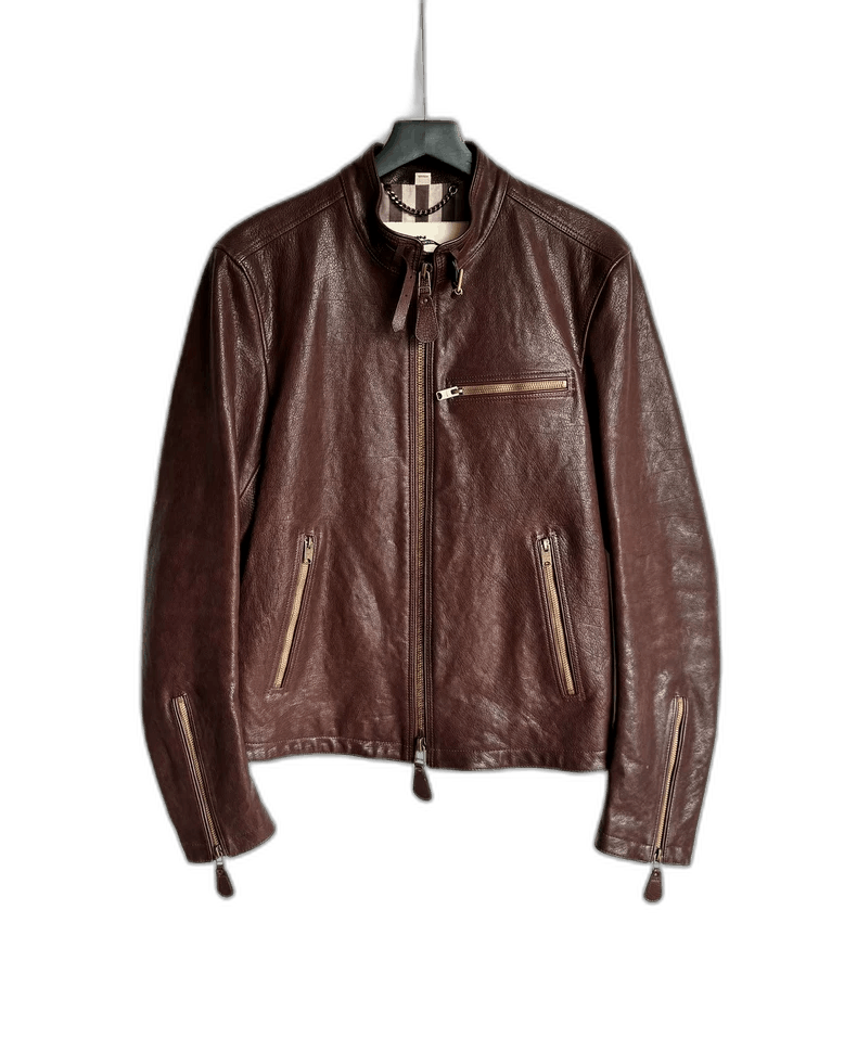 Burberry Burberry Brown Leather Jacket Size US L / EU 52-54 / 3 - 1 Thumbnail
