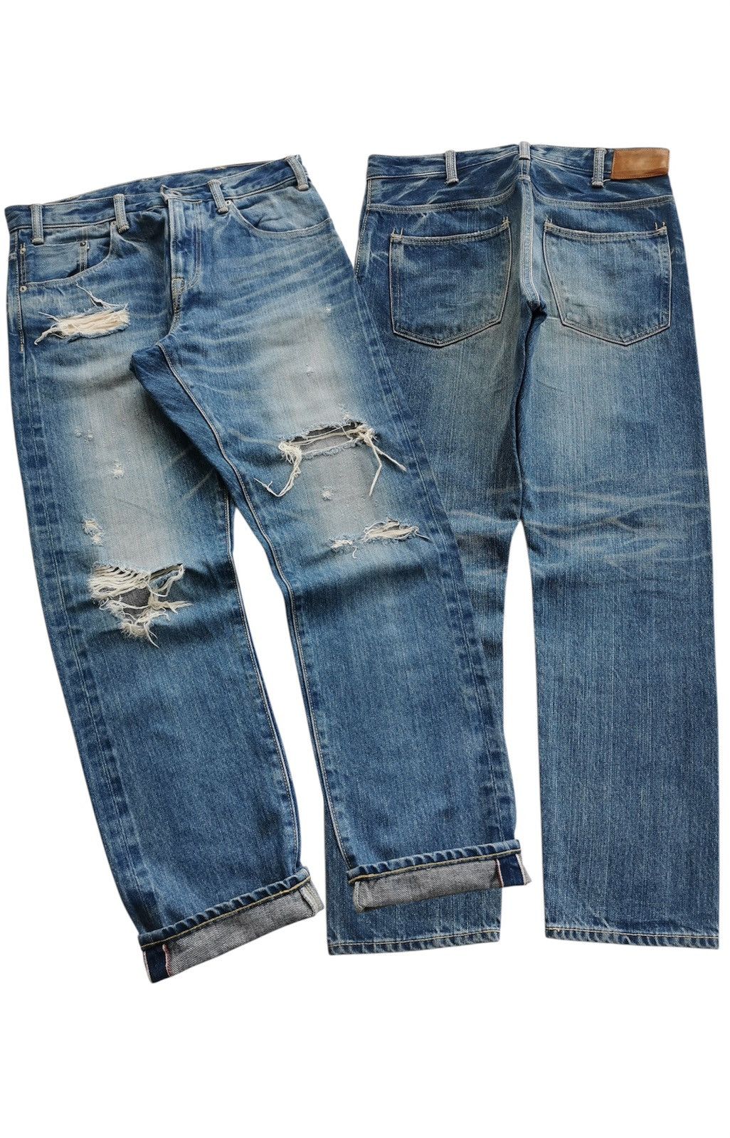 Sugar Cane DMG Selvedge Distressed Ankle Denim Jeans Size US 29 - 1 Thumbnail