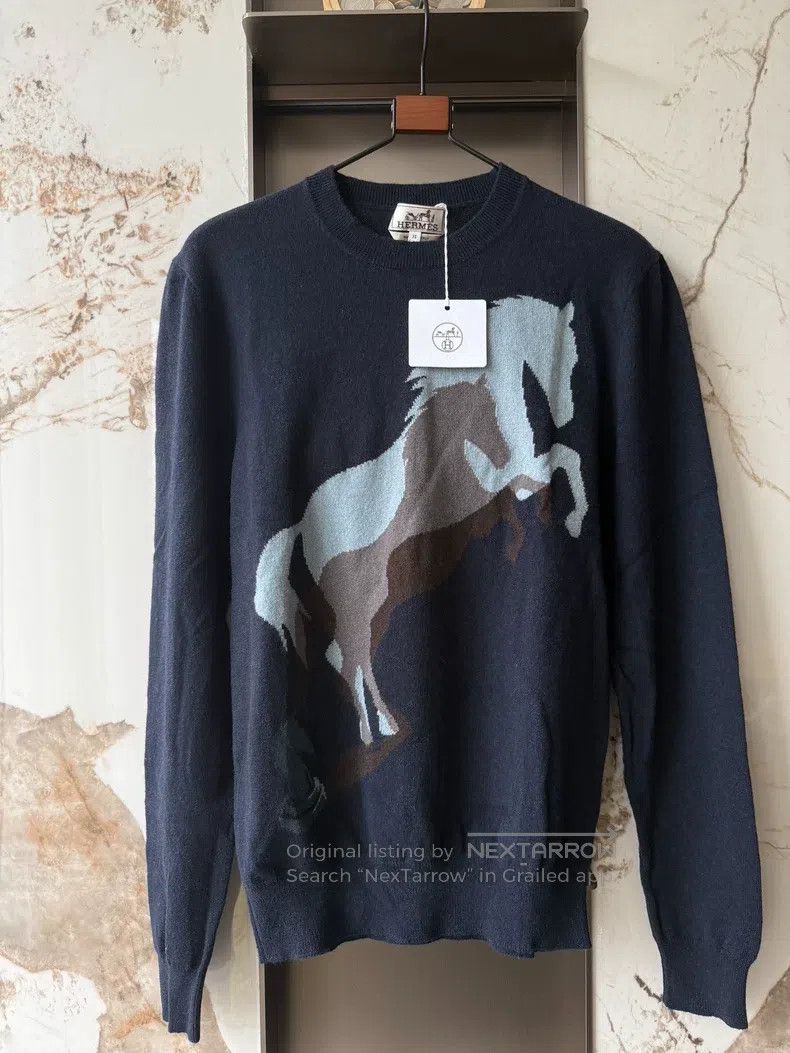 Hermes Hermes Autumn-Winter Men's Pullover Cashmere Sweater, Navy Size US XS / EU 42 / 0 - 1 Thumbnail