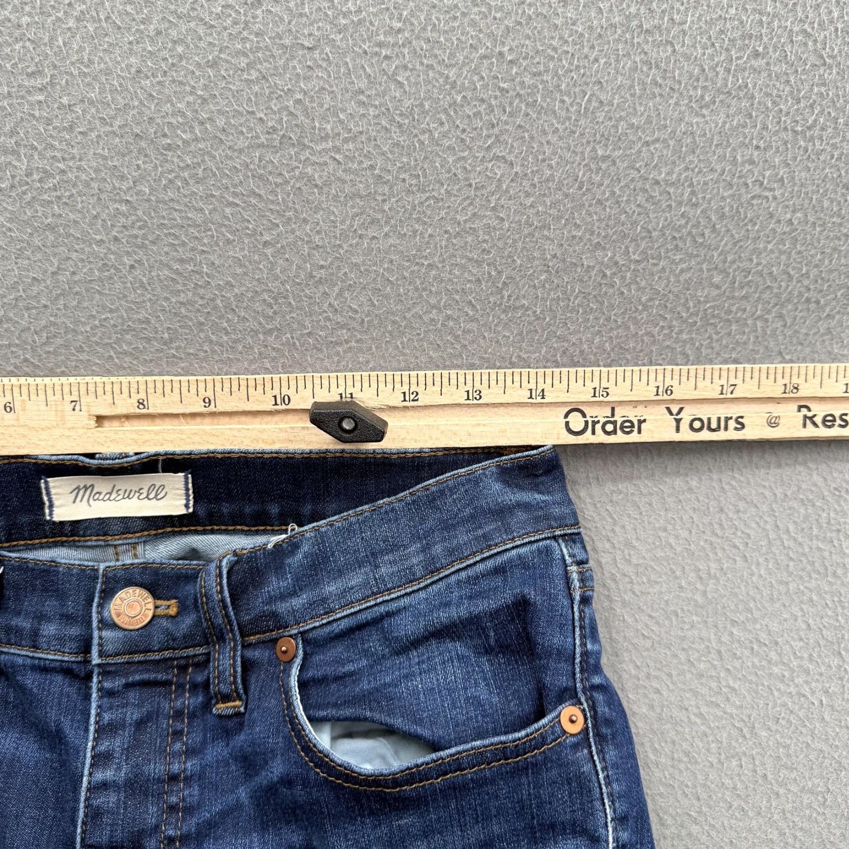 Madewell Madewell Jeans Womens 28 Blue 8" Skinny Mid Rise Stretch Denim Medium Wash Jeans Slim Fit Pockets Zip Size 28" / US 6 / IT 42 - 6 Thumbnail