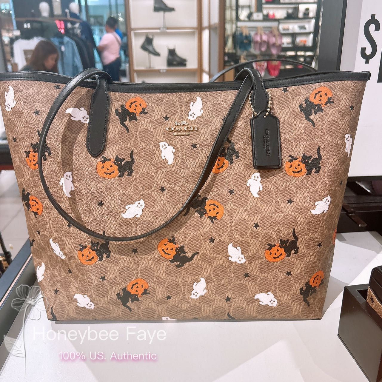 Coach City Tote In Signature Canvas With Halloween Print CW450 Size ONE SIZE - 1 Thumbnail