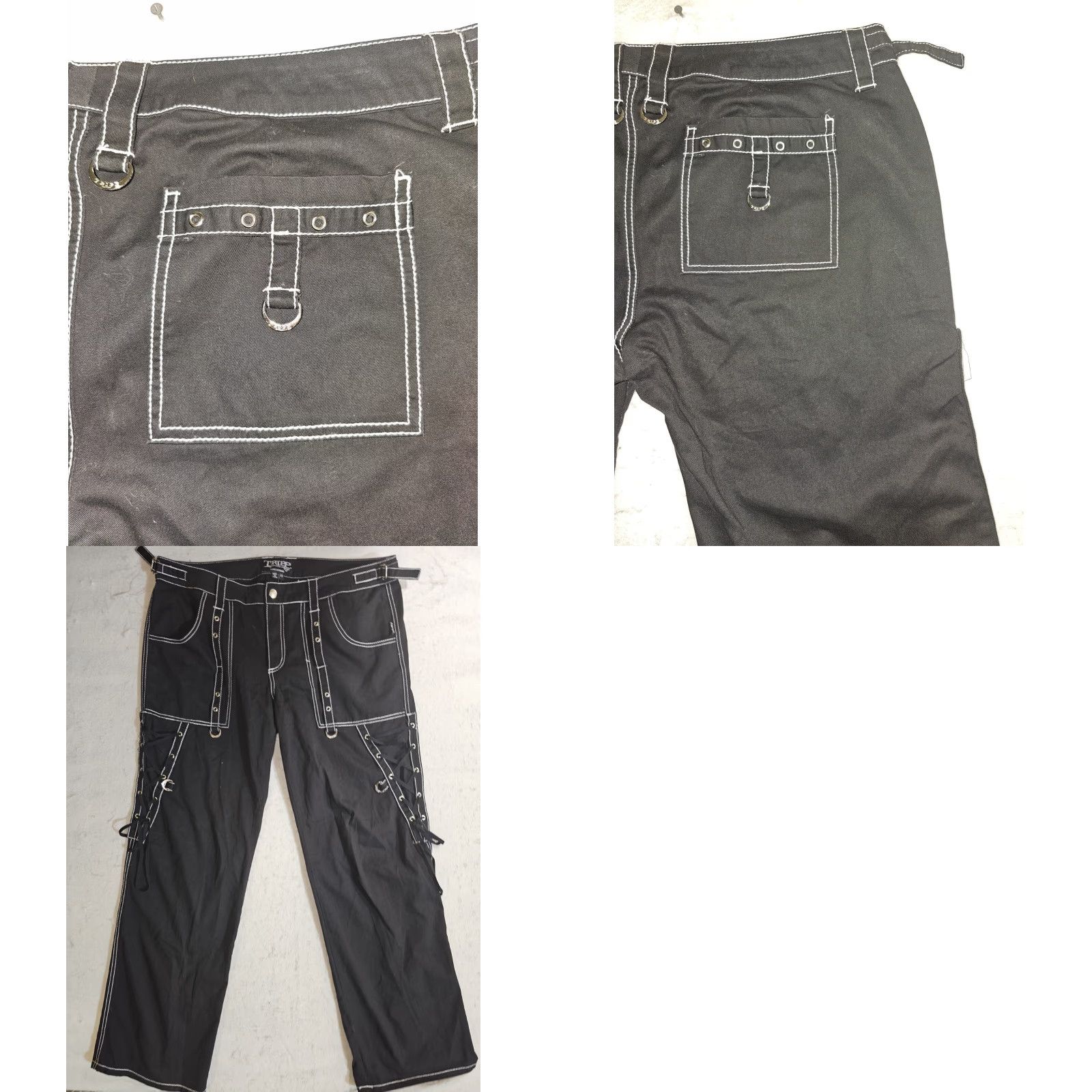 Tripp NYC VINTAGE TRIPP NYC Daang Goodman Black Bondage Chains Goth Pants Sz 17 Inseam 32 Size 38" / US 16 / IT 52 - 9 Thumbnail