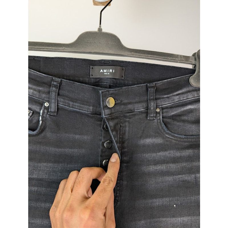 Amiri o1rshd1 MA Drip Skinny Denim Jeans in Aged Black Size US 34 / EU 50 - 7 Thumbnail