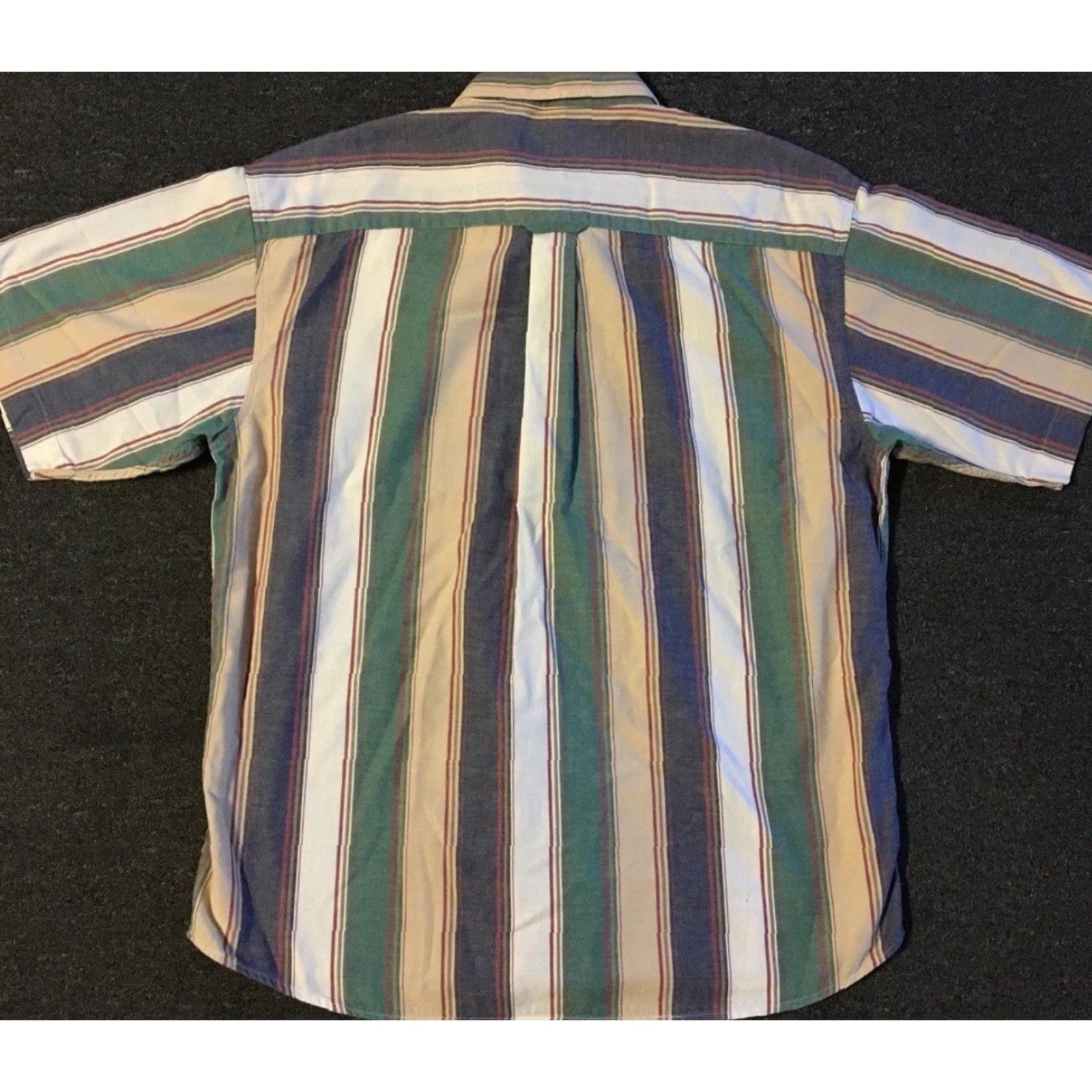 Gotcha VINTAGE 90s Striped Faded Button-Up Shirt L Beige Short Sleeve Col l AOP Surf Skate Grunge Vaporwave All Over Print Mens Size US L / EU 52-54 / 3 - 2 Thumbnail