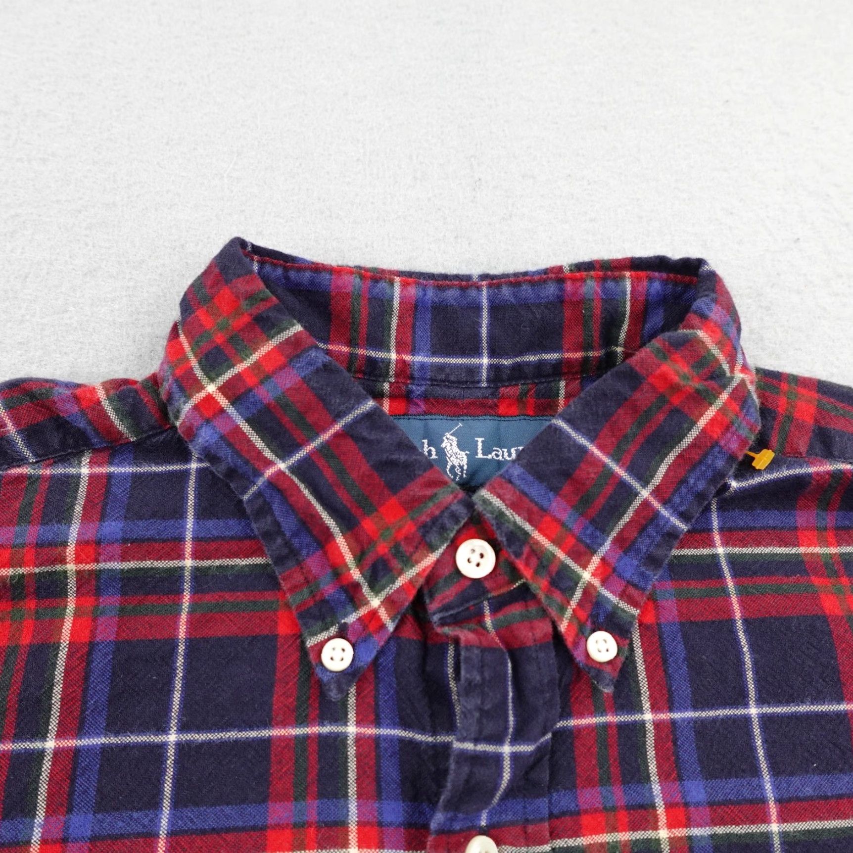 Ralph Lauren VINTAGE Ralph Lauren Shirt Mens Medium Blue Red Plaid Twill Button Classic Fit Size US M / EU 48-50 / 2 - 2 Thumbnail