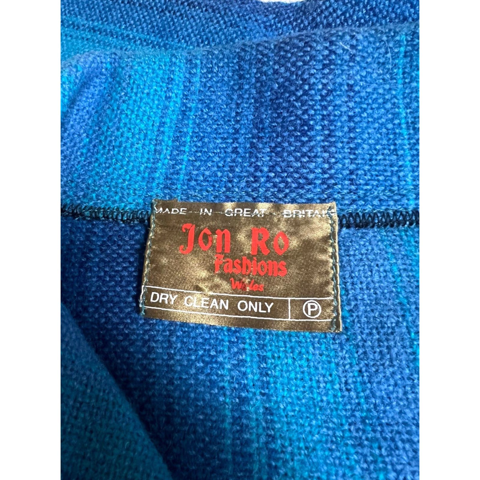 Vintage VINTAGE Jon Ro Wool Pullover Poncho Coat Blue with Front Pocket One Size Men/Women Pullover Wool Size ONE SIZE - 3 Thumbnail