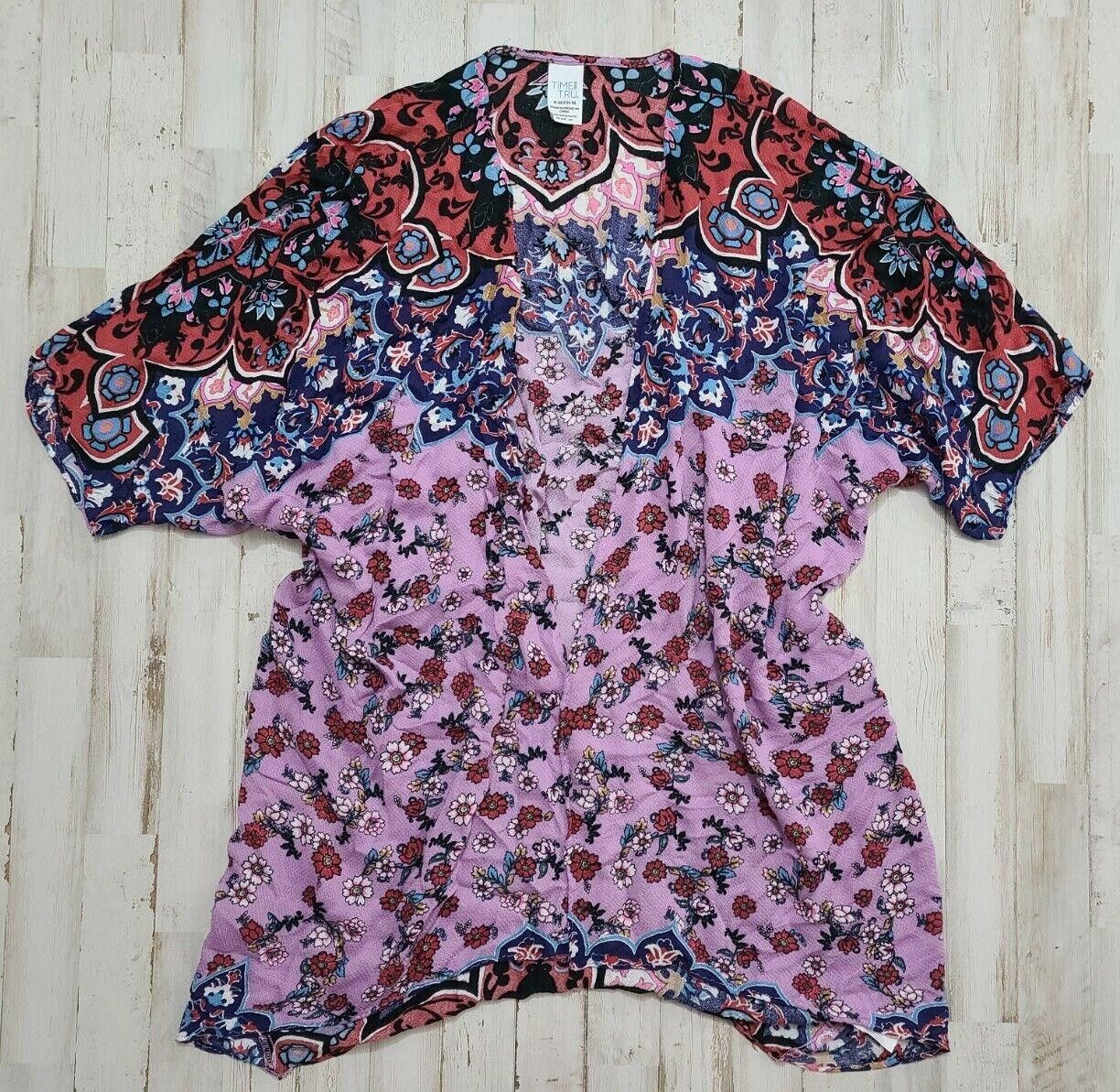 Designer Time And Tru Kimono Small Boho Hippie Ruana Open Front Size S / US 4 / IT 40 - 1 Thumbnail